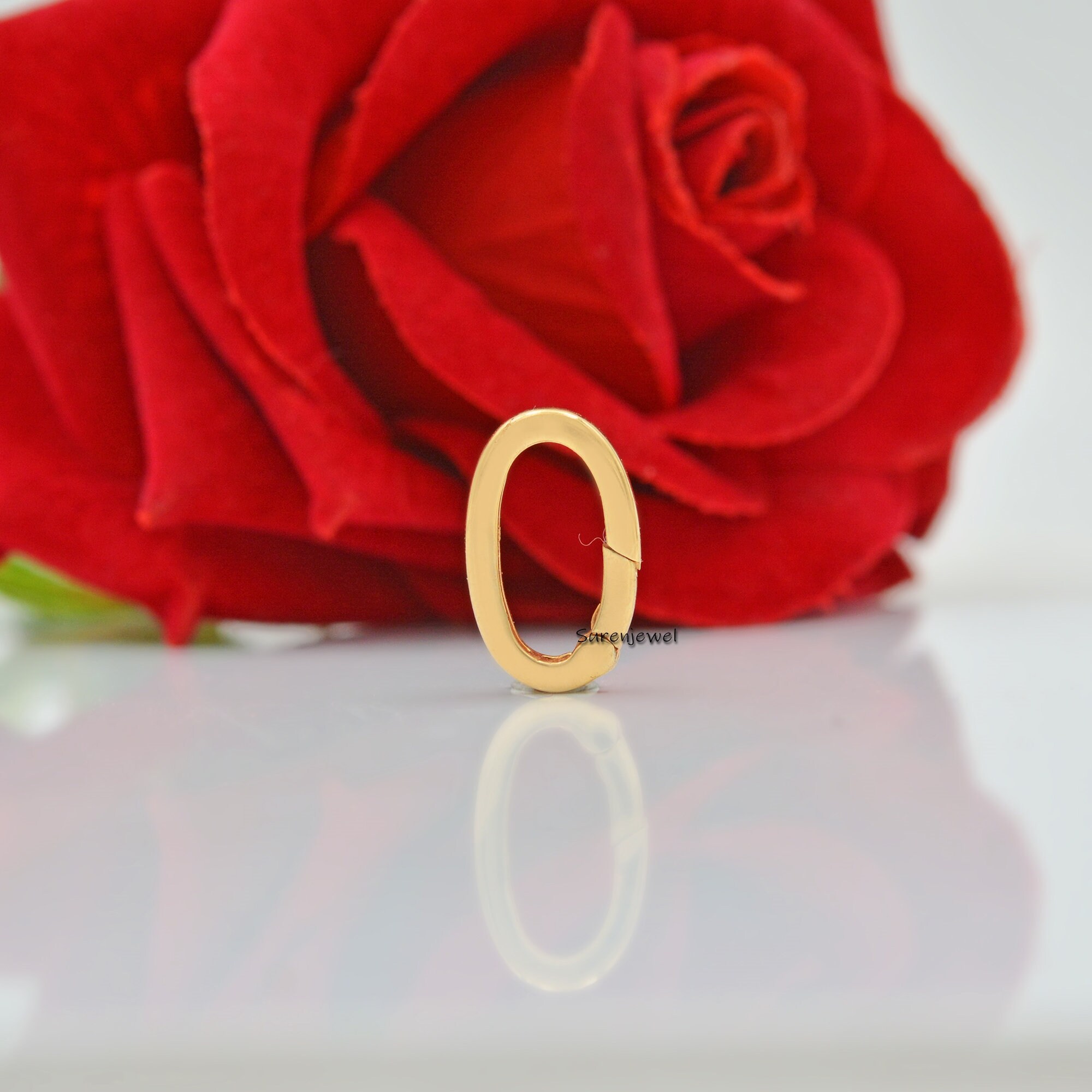 14K Gold Diamond Charm Lock, Enhancer Pendant Clip - View 3 - Suren Jewels | SKU: SJP804-