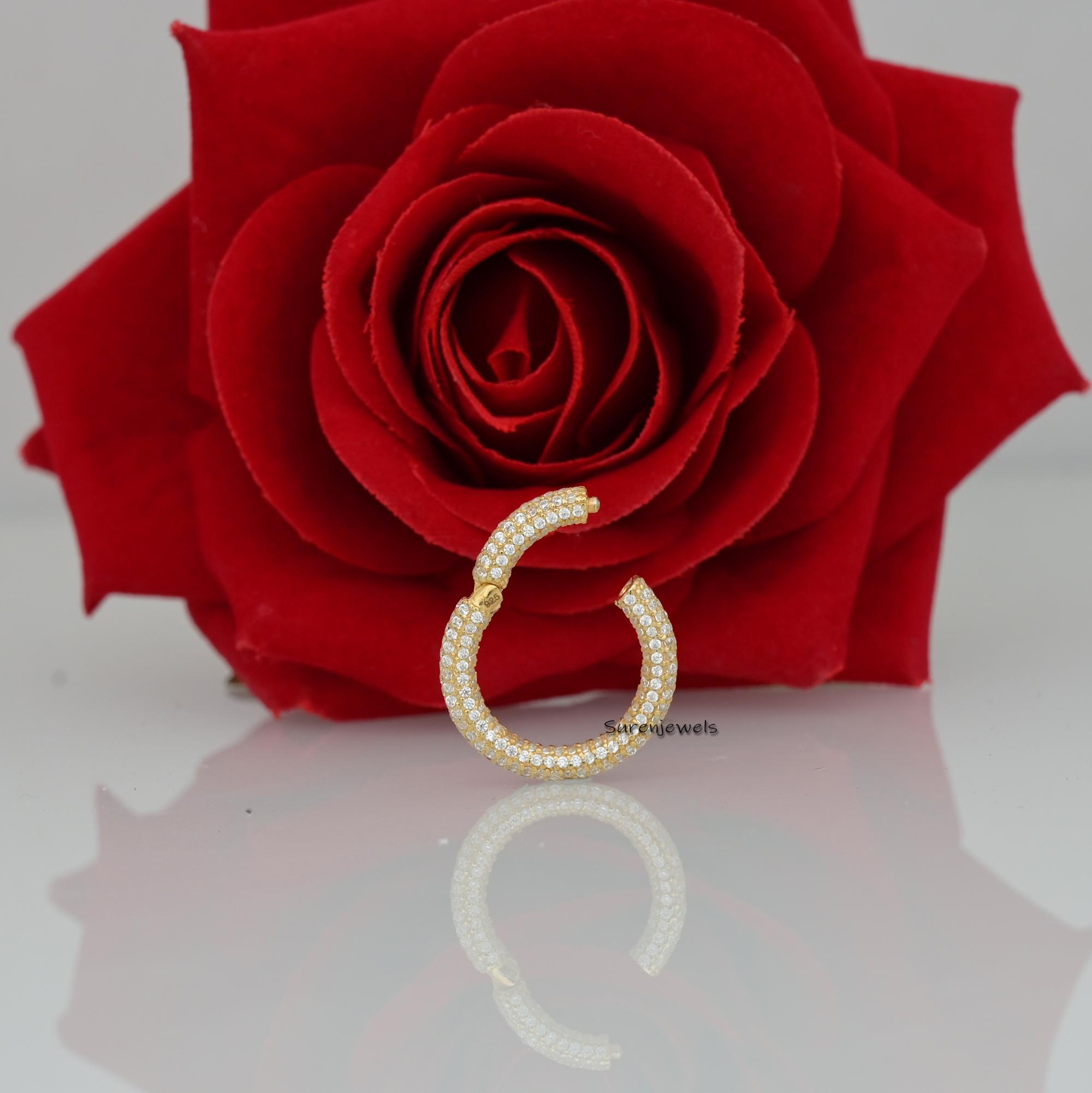14K Solid Gold Diamond Circle Charm Connector: Handmade Pendant Enhancer - View 4 - Suren Jewels | SKU: SJP700