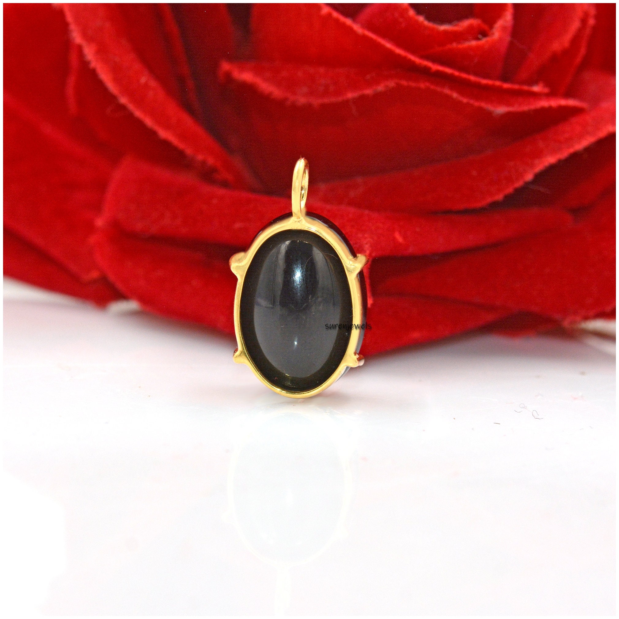 Gemstone Shell Pendant: 925 Silver Kodi Charm - View 4 - Suren Jewels | SKU: SJP1392