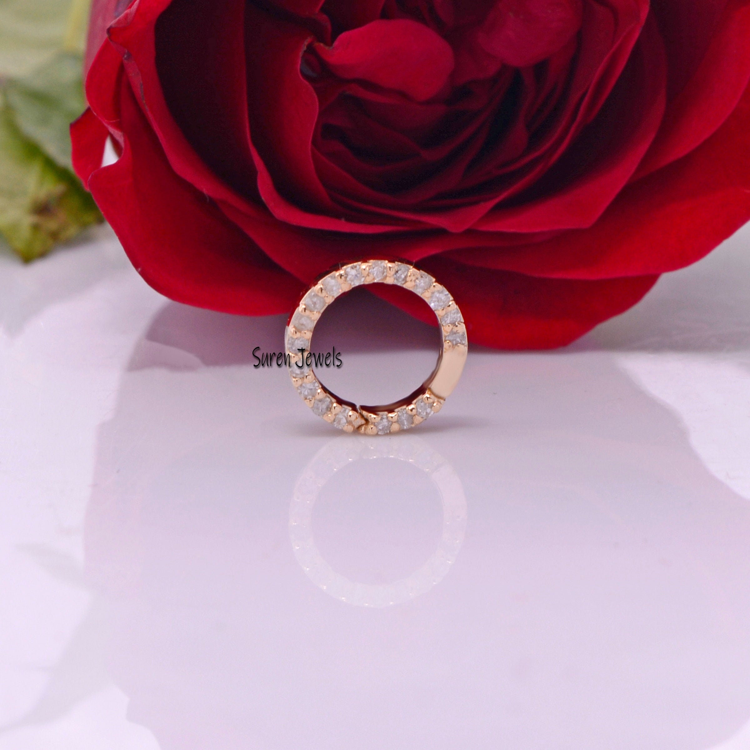 925 Silver Diamond Charm Enhancer: Round Charm Holder - View 4 - Suren Jewels | SKU: SJF119-SLYGDI