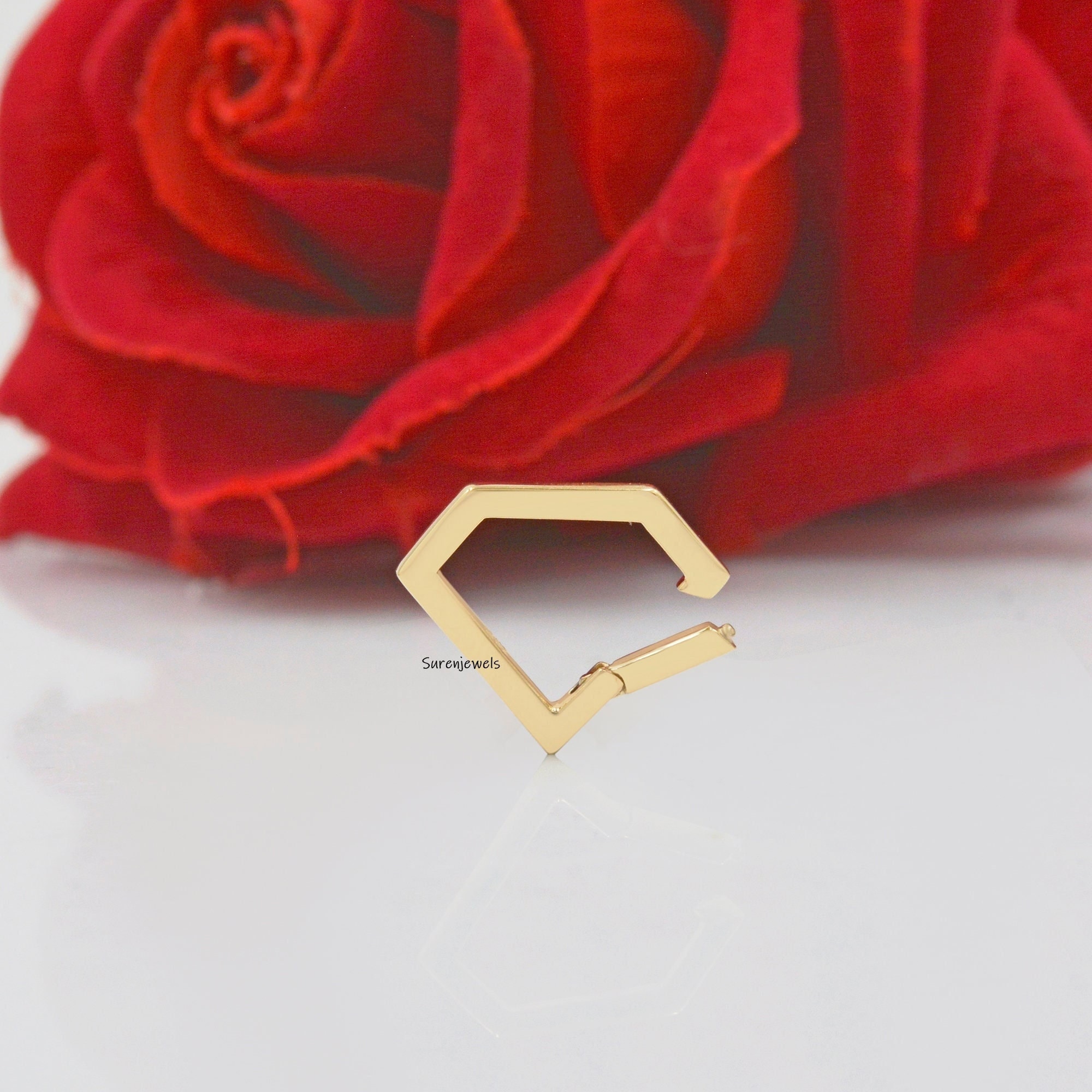 14K Gold Diamond Charm Connector: Openable Link Enhancer - View 2 - Suren Jewels | SKU: SJP638-