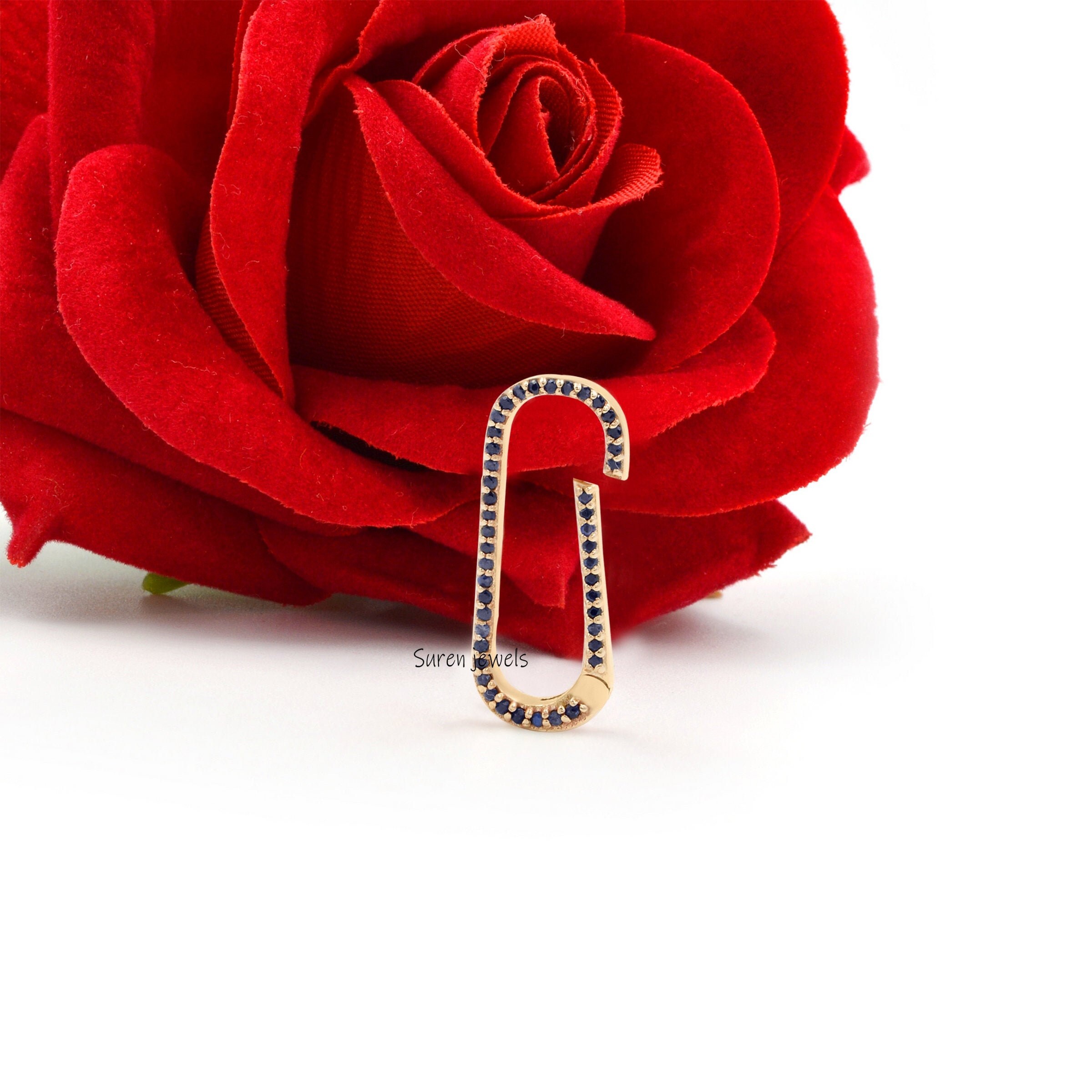 14k Gold Turquoise Charm Enhancer: Elongated Oval Bail - View 4 - Suren Jewels | SKU: SJP73-SLYGDI