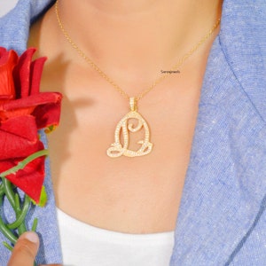 925 Sterling Silver Monogram Pendants, Alphabet Monogram Pendant Jewelry, Name Monogram Pendant, Pave Diamond Monogram Pendant