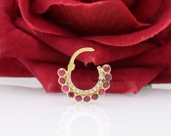 14k Solid Gold Charm Holder Pendant: Carabiner Lock Connector