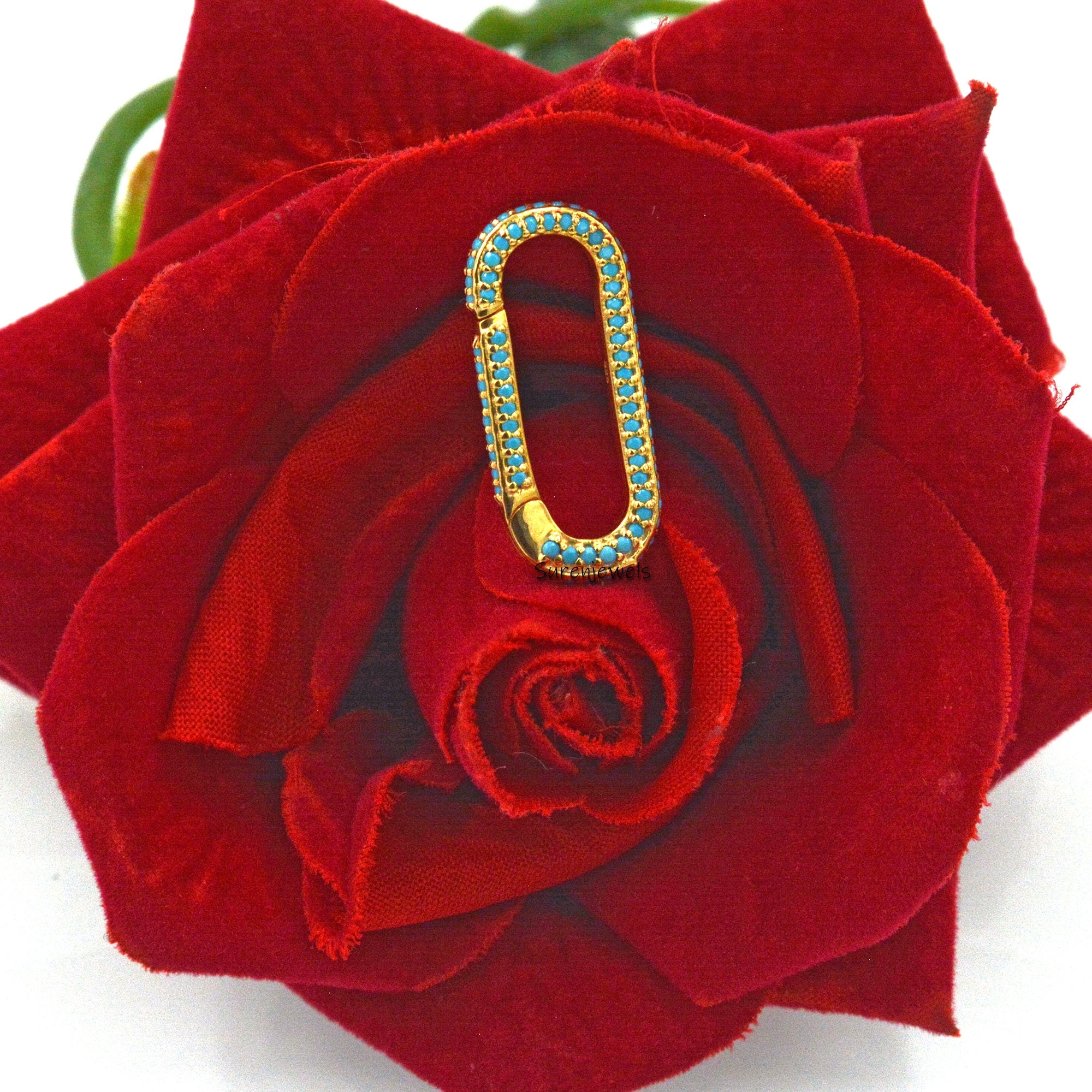 14K Yellow Gold Diamond Enhancer Clasp Lock - View 7 - Suren Jewels | SKU: SJP443-SLYGTQ