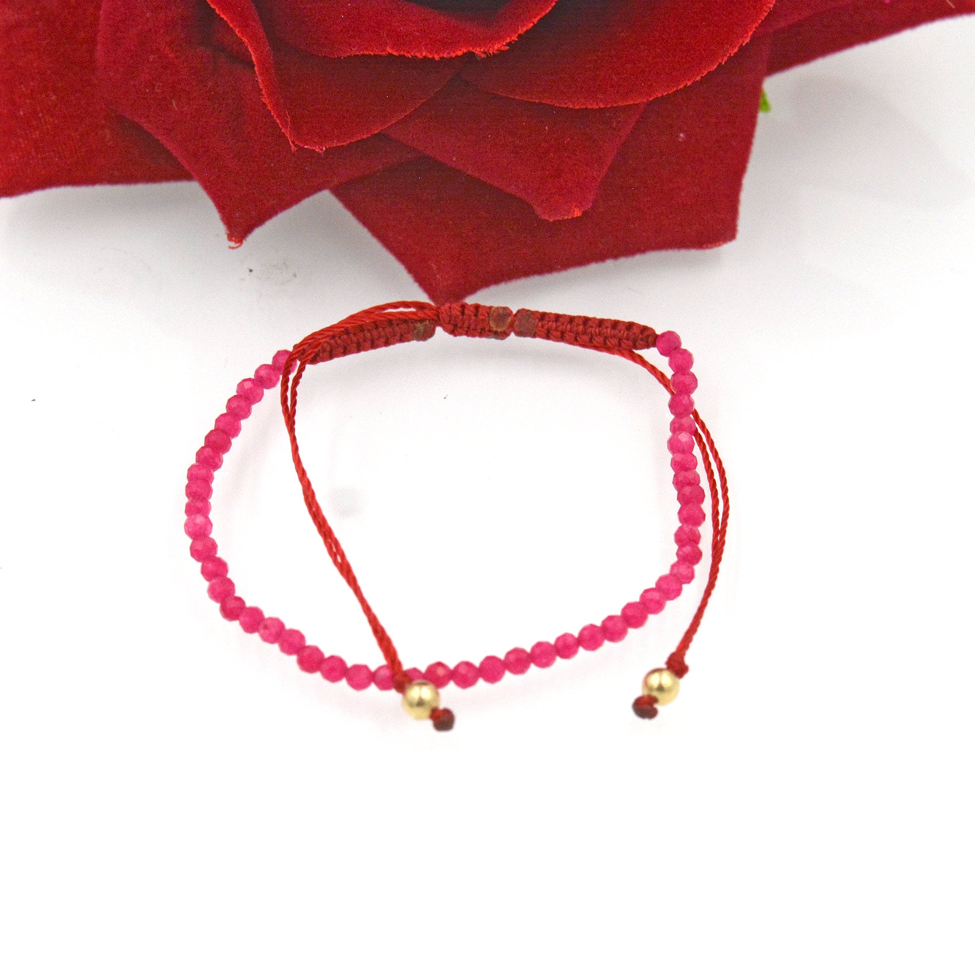 Dainty Lapis Lazuli Bracelet: 925 Silver Adjustable String - View 2 - Suren Jewels | SKU: SJA28