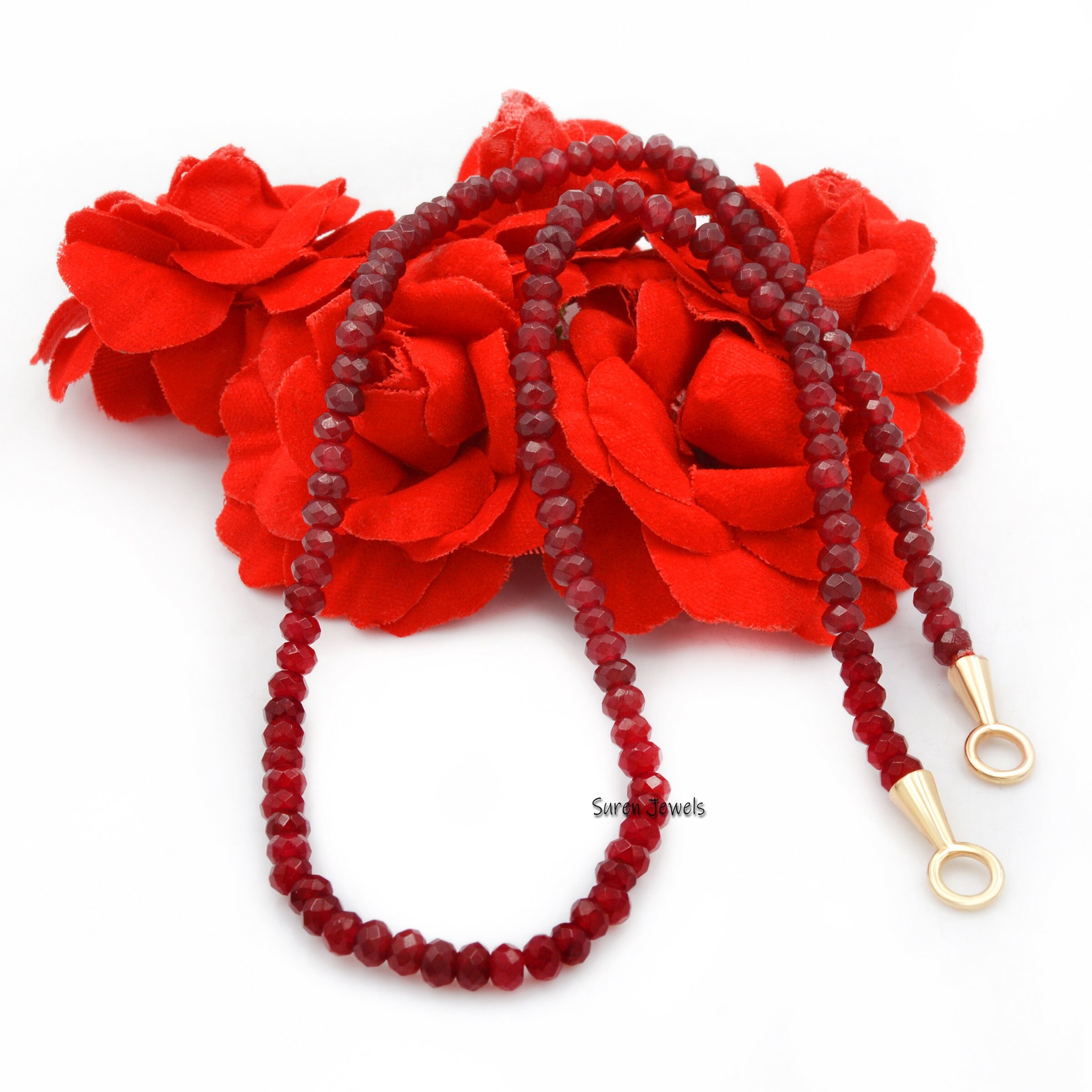 14K Gold Lapis Charm Holder Beads Necklace - View 3 - Suren Jewels | SKU: SJN247-14KYGTQ