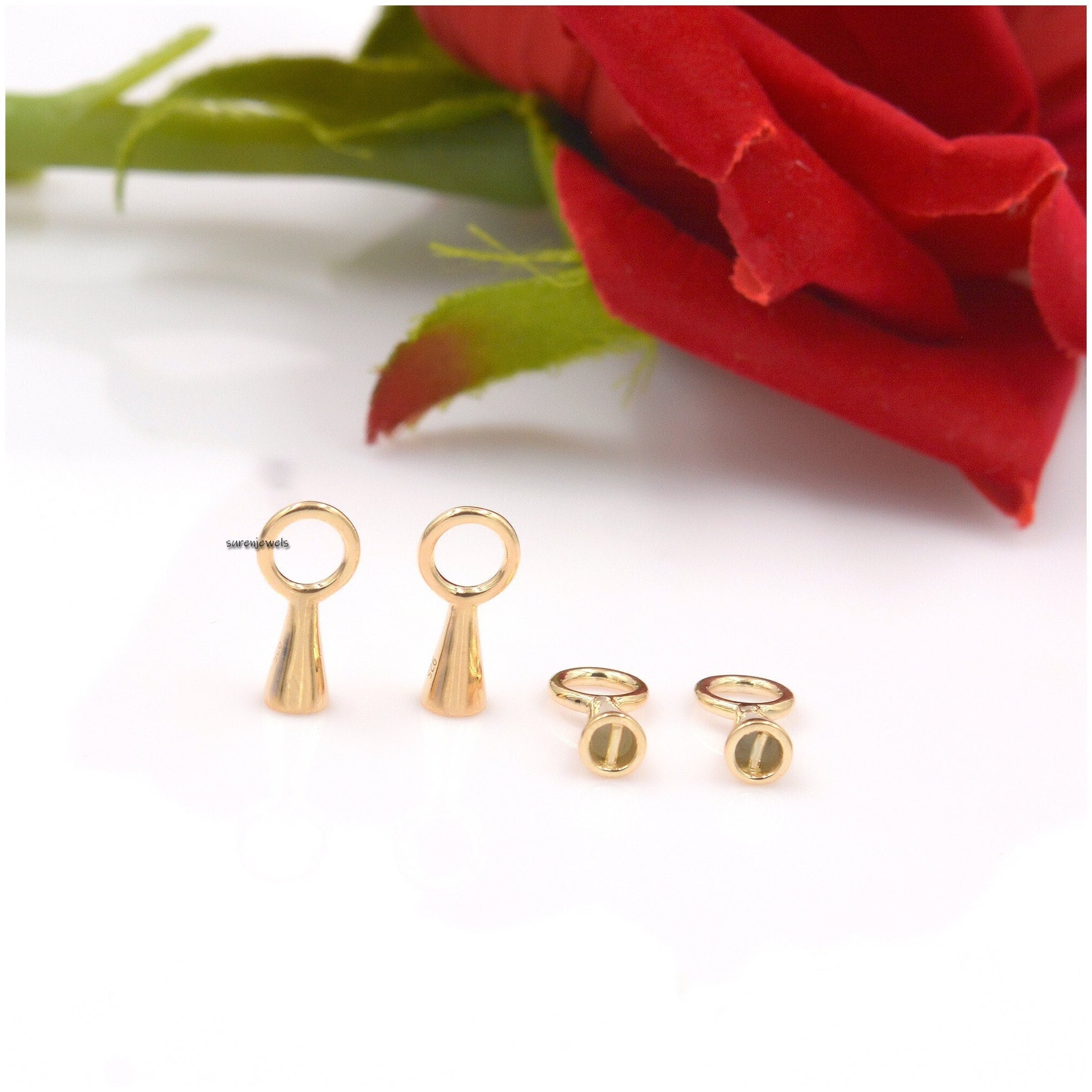 14K Gold Charm Connector Lock: Snap Link, Chain Connector (15x7 MM) - Suren Jewels | SKU: SJF121-