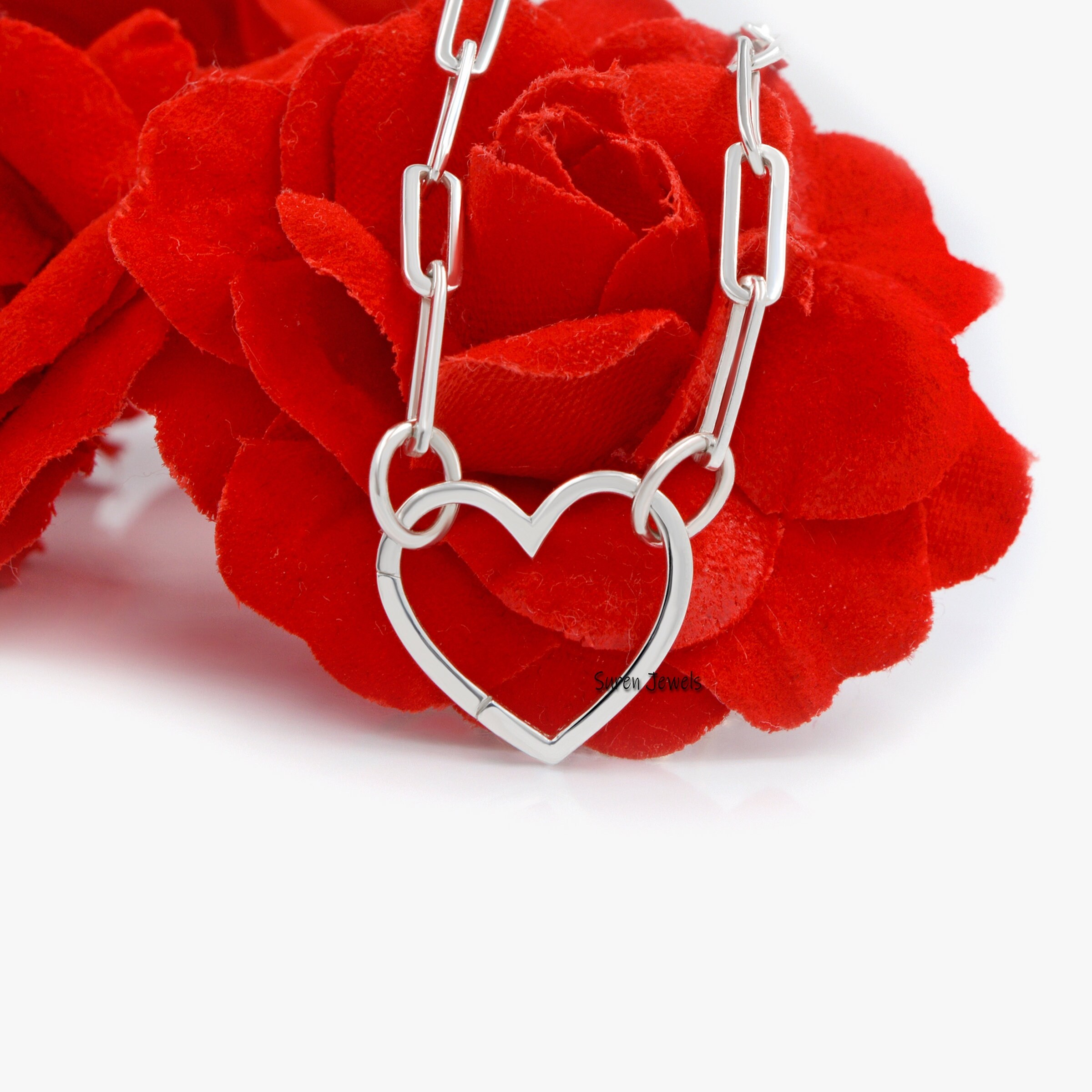 14K Gold Vermeil Heart Enhancer Lock: Charm Holder Clasp - View 3 - Suren Jewels | SKU: SJP536-SLYG-N47-18I