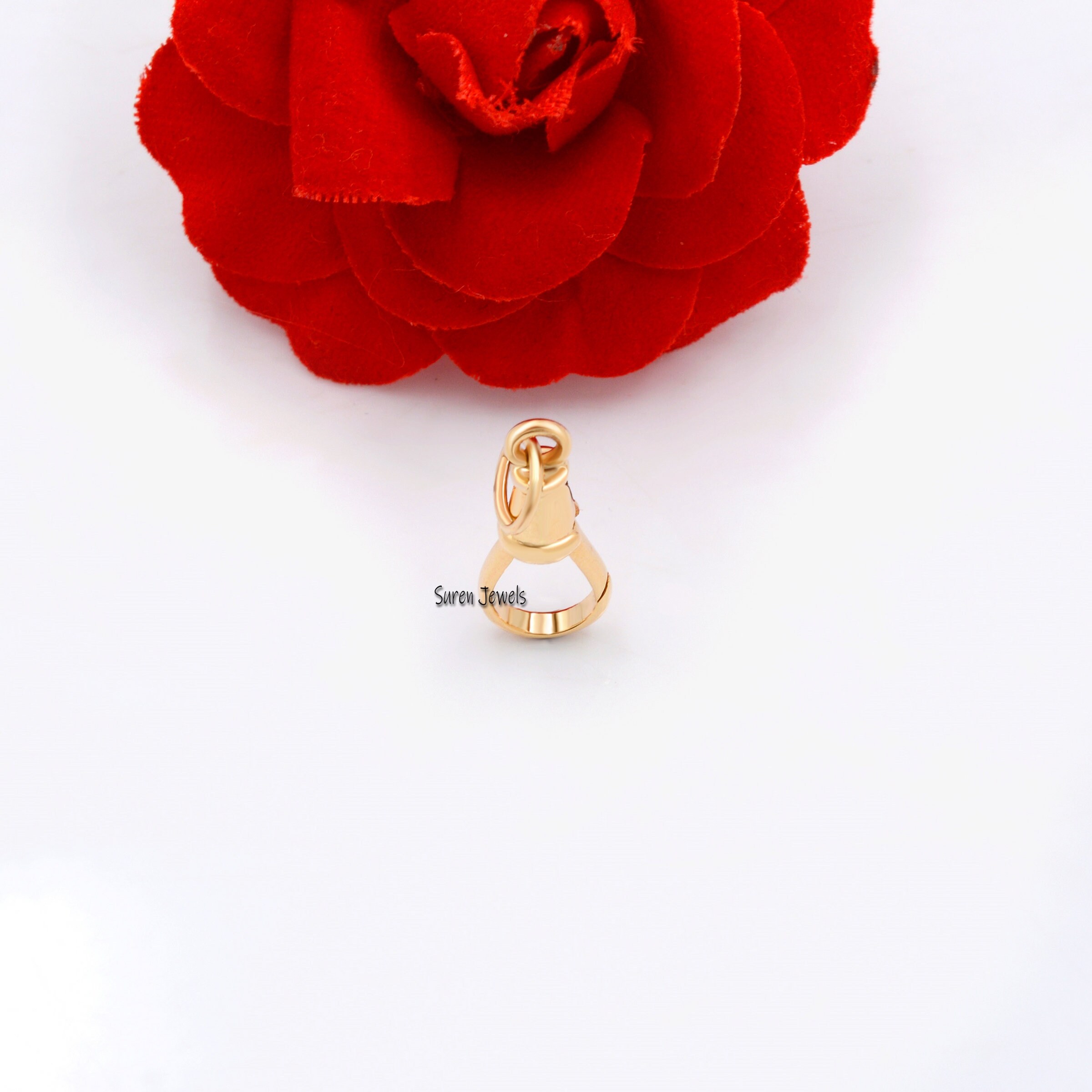 14k Solid Gold Swivel Clasp: Pendant Lock for Charms - View 5 - Suren Jewels | SKU: SJF09-9KYG