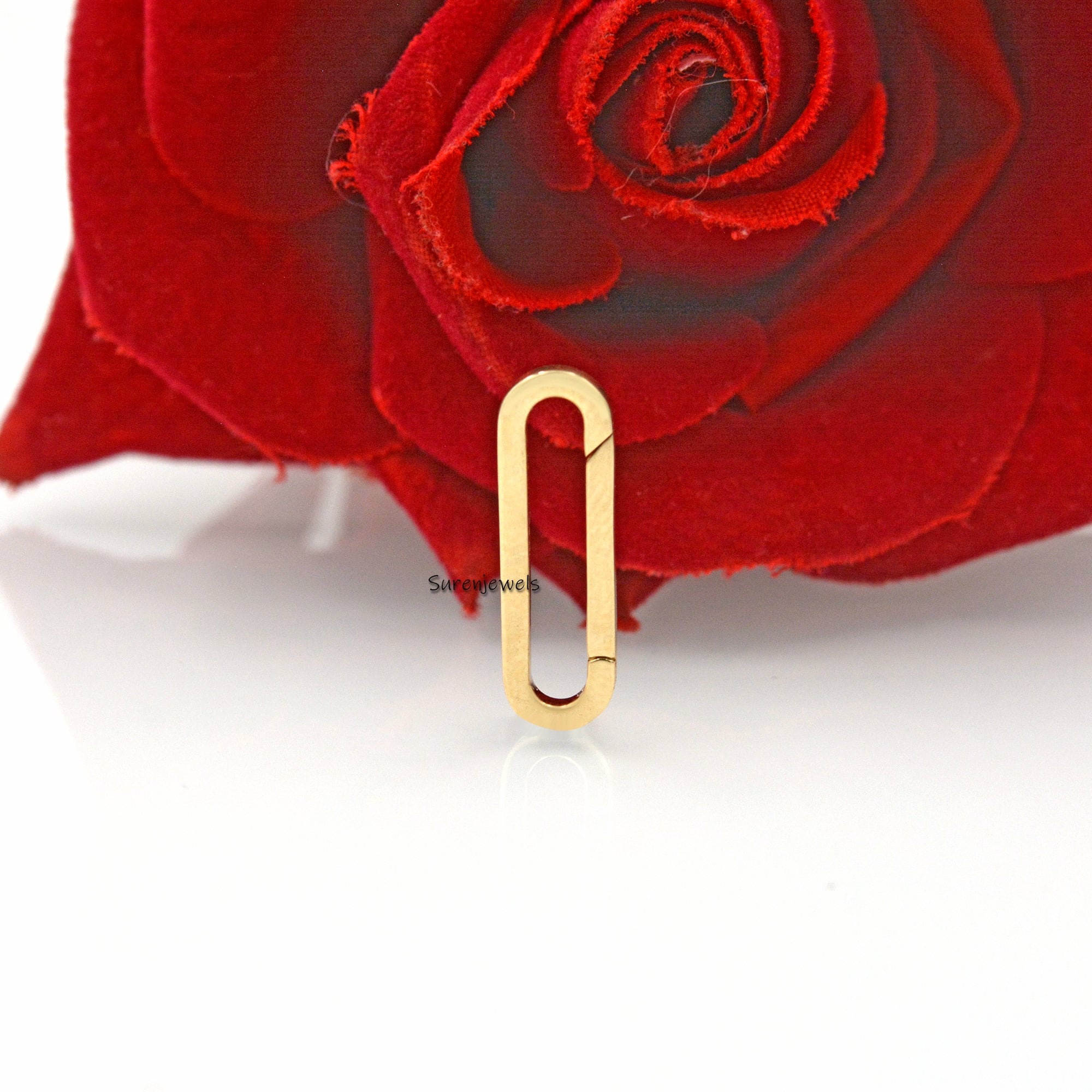 14K Solid Gold Charm Enhancer Connector: Silver Charm Holder Pendant - View 3 - Suren Jewels | SKU: SJP680-14KYG-22M