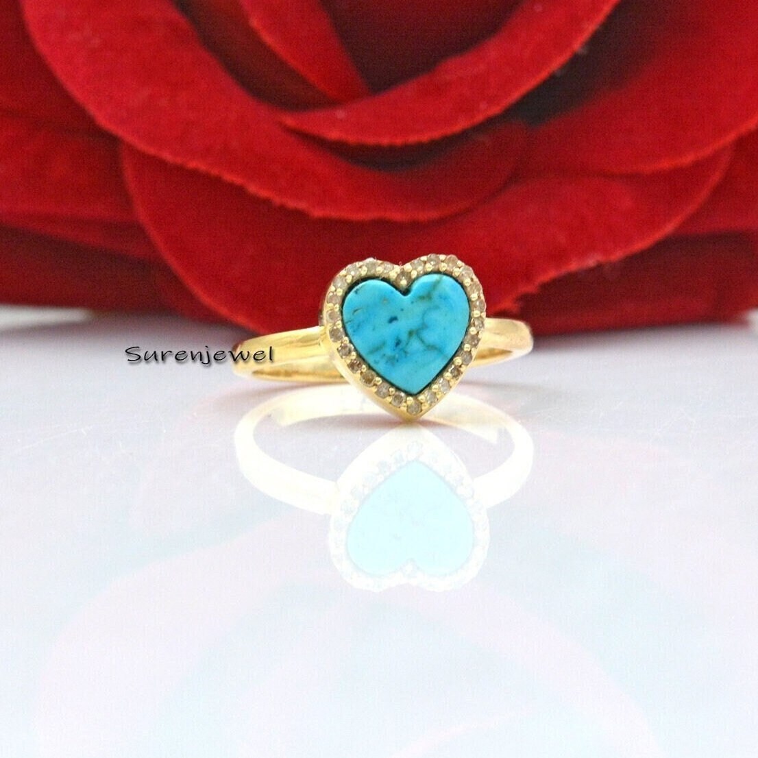 Heart shaped 2024 turquoise ring