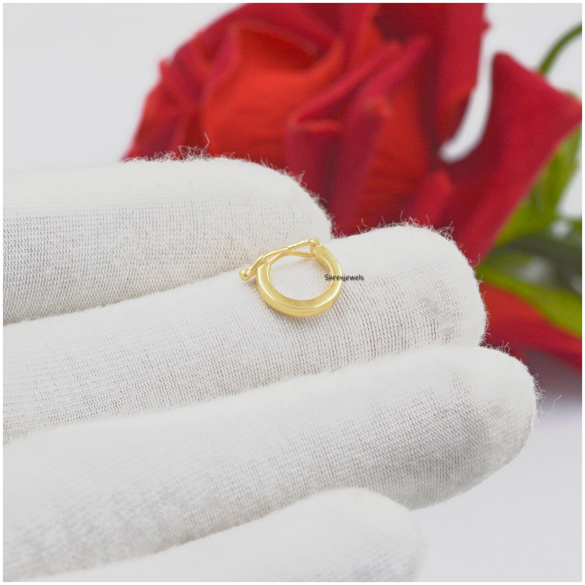 14K Gold Charm Holder: Enhancer Link - View 3 - Suren Jewels | SKU: SJF258-SLYG