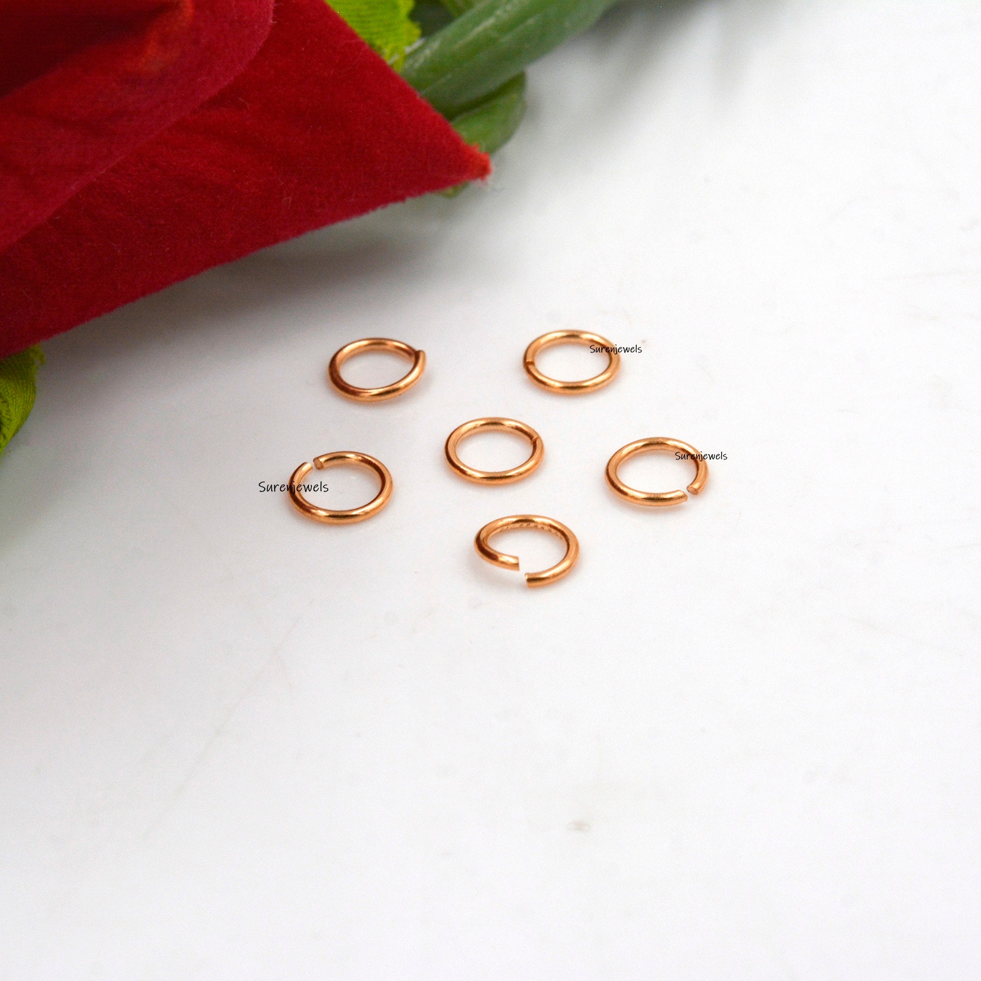 14k Gold Jump Ring Lock: Charm Holder Connector (6mm) - View 3 - Suren Jewels | SKU: SJL127-14KYG