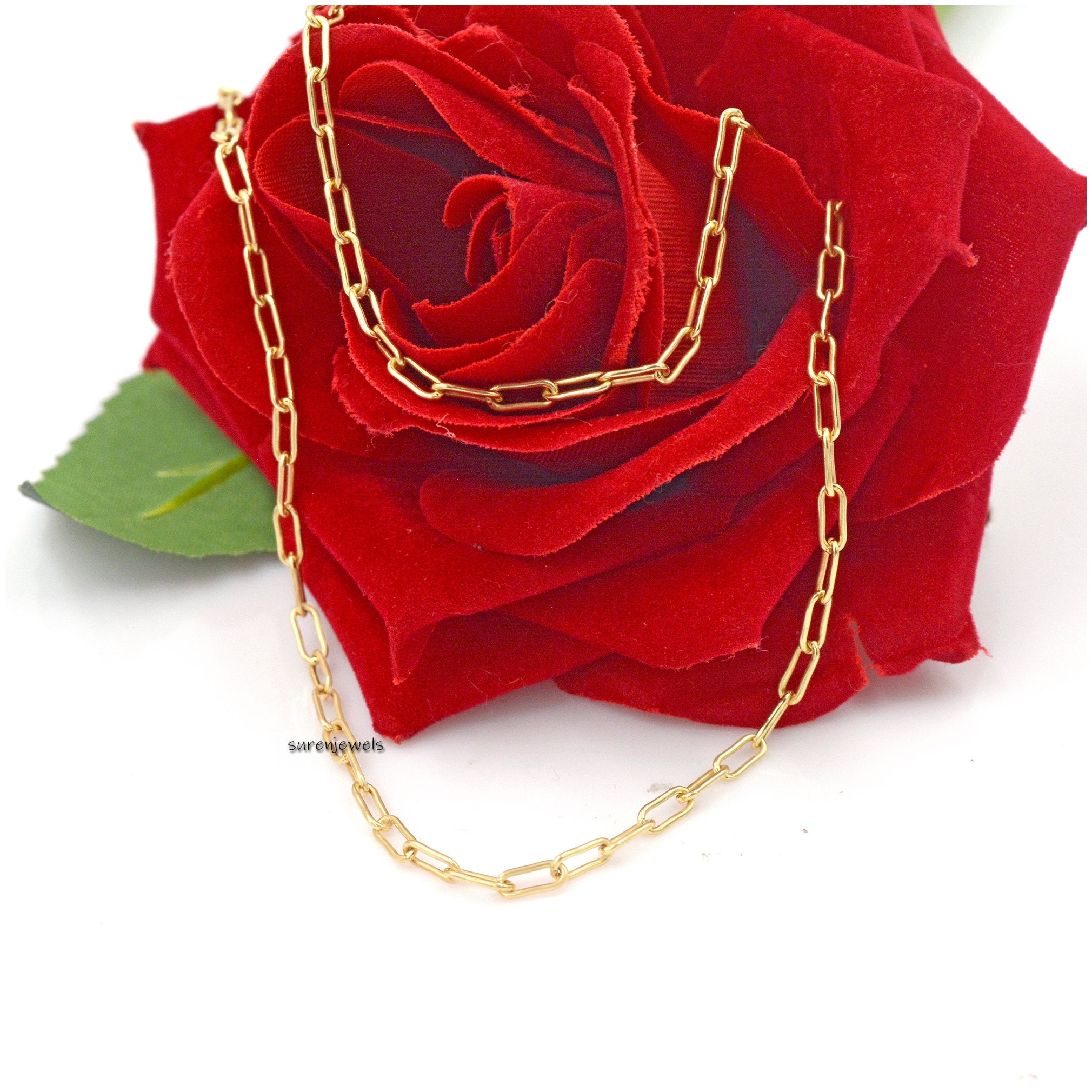 925 Silver Carabiner Cable Chain Necklace: Oval Link, Padlock Connector - View 3 - Suren Jewels | SKU: SJN36/ G6A-SLYG-6.6M-1