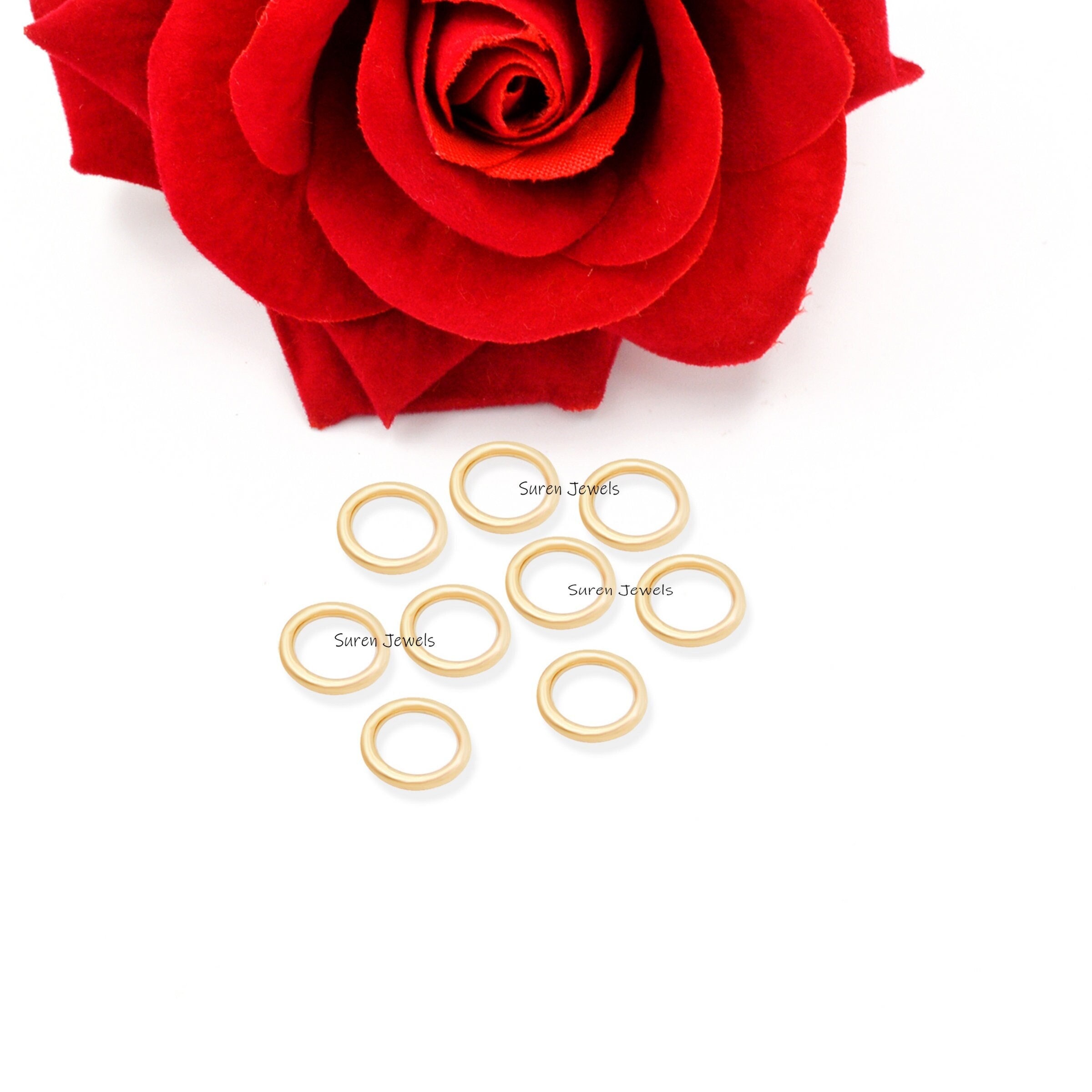 14K Gold Charm Holder Lock: Round Jump Ring Connector (6mm) - Suren Jewels | SKU: SJF127-14KYG