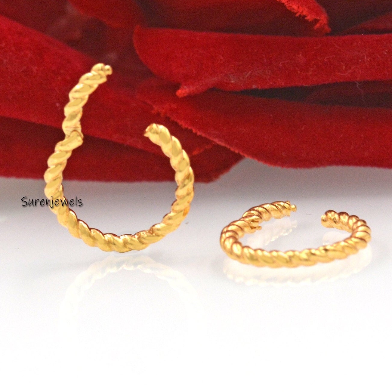14K Gold Circle Charm Lock: Handmade Necklace Connector Clasp - Suren Jewels | SKU: SJP1403-SLNS-15M