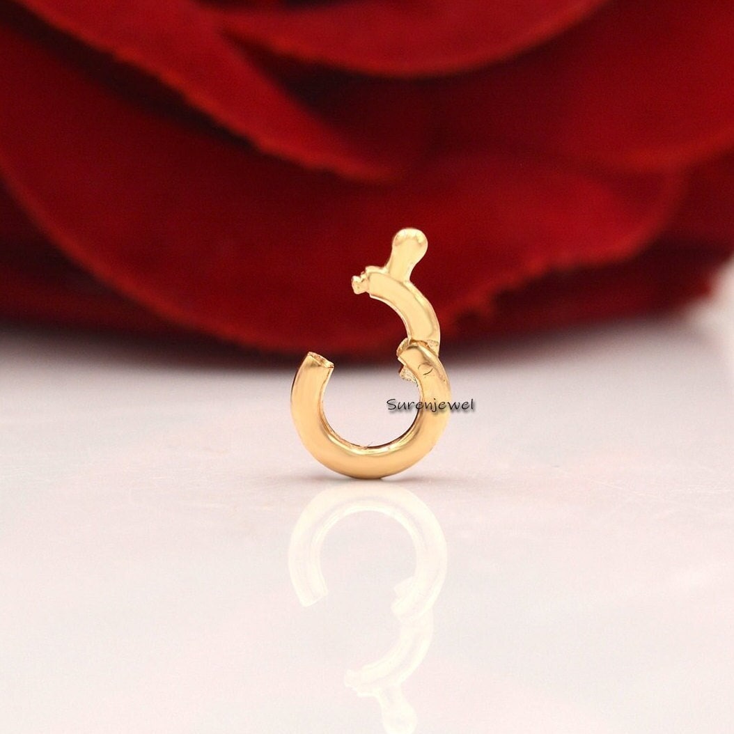 14k Solid Gold Charm Holder Enhancer, 8mm Circle - View 2 - Suren Jewels | SKU: SJP887