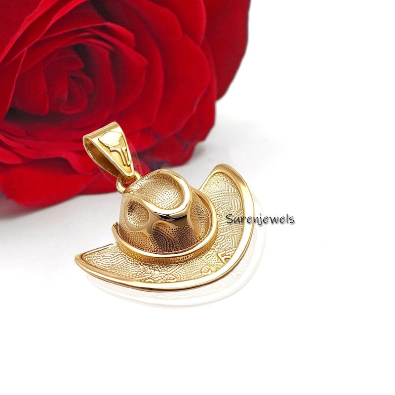 Silver or Gold 3D Cowboy Hat Charm