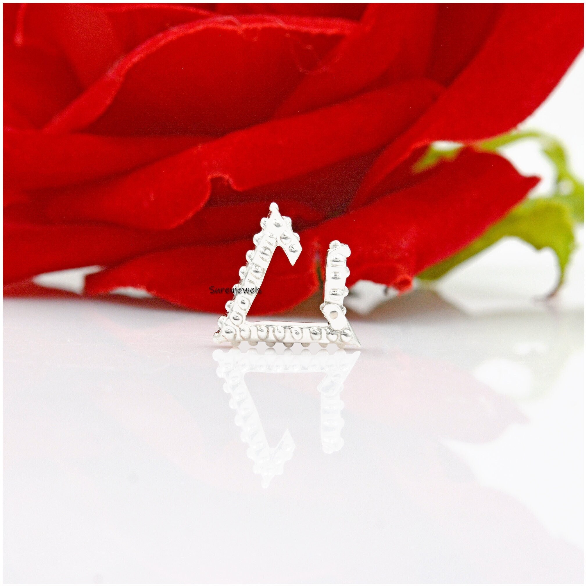 14K Gold Triangle Charm Enhancer Holder - Multi Link - Suren Jewels | SKU: SJP1272-SLNS-12 MM