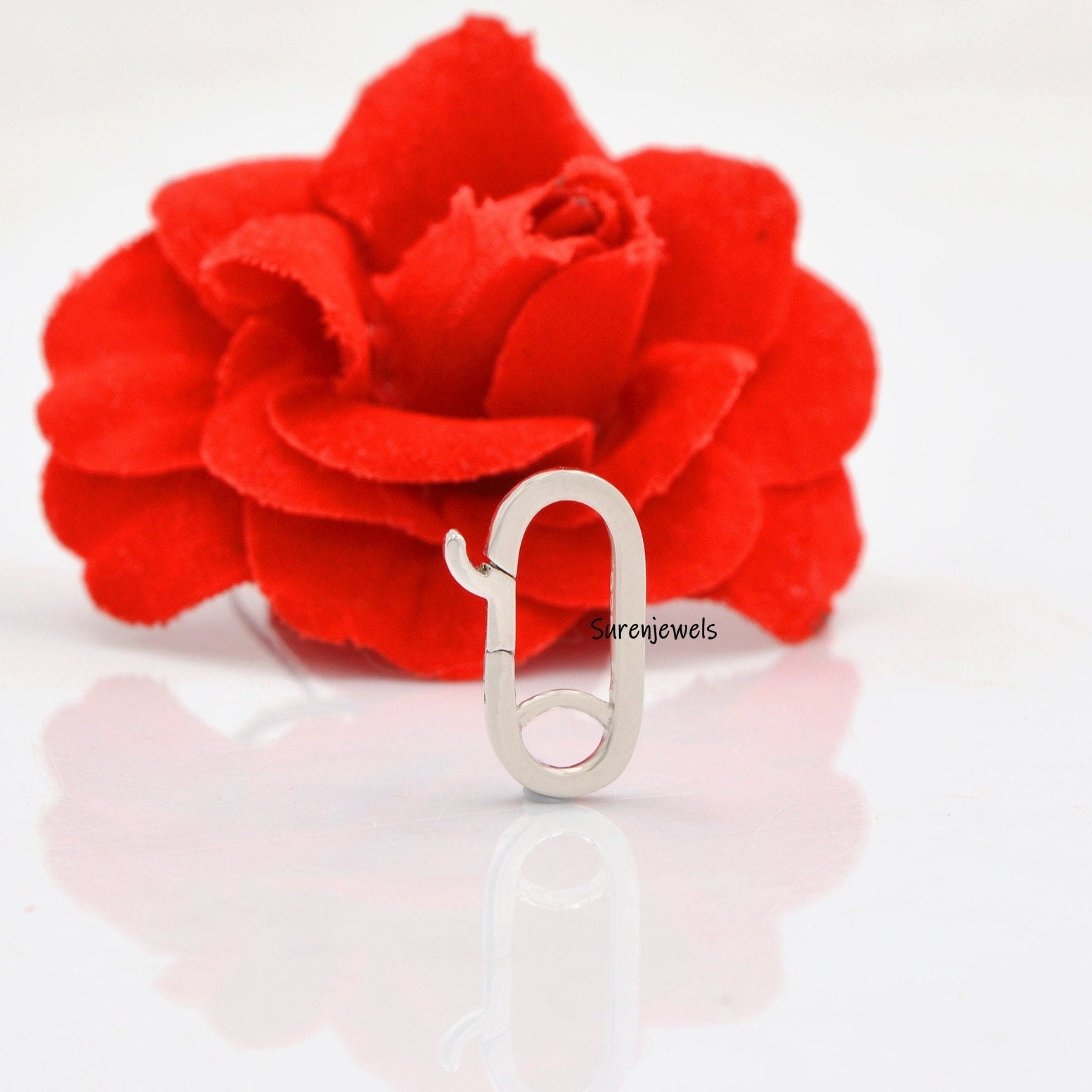Handmade Sterling Silver Charm Hanger, Wire Charm Holder - Suren Jewels | SKU: SJP597-SLWG
