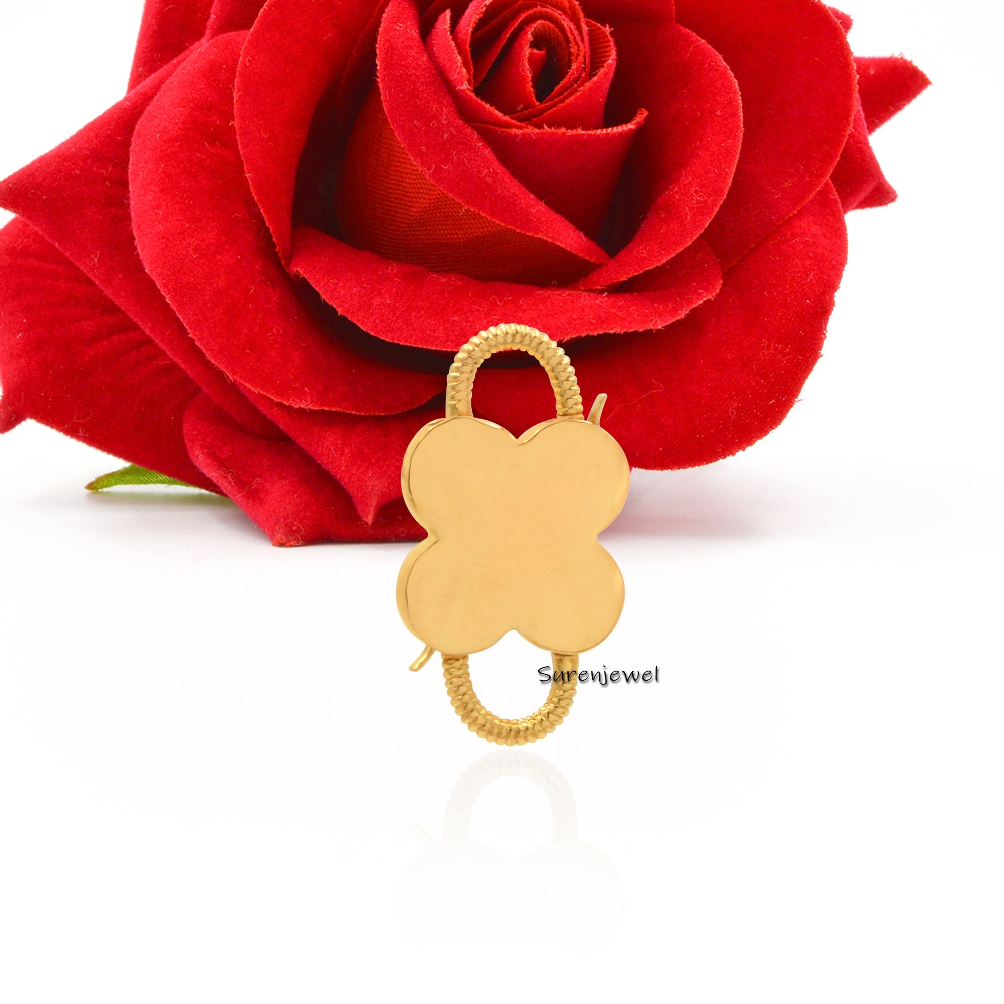 Handmade Gemstone Padlock Pendant: 14k Gold Vermeil, Lapis & Topaz - View 2 - Suren Jewels | SKU: SJP65-SLYGLPZBT-N47-18I-925