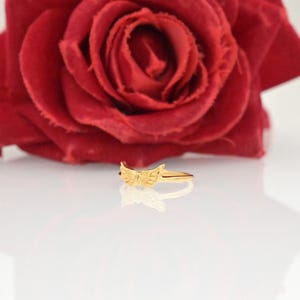 14k Gold Angel Wings Ring: Dainty Charm Jewelry image 6