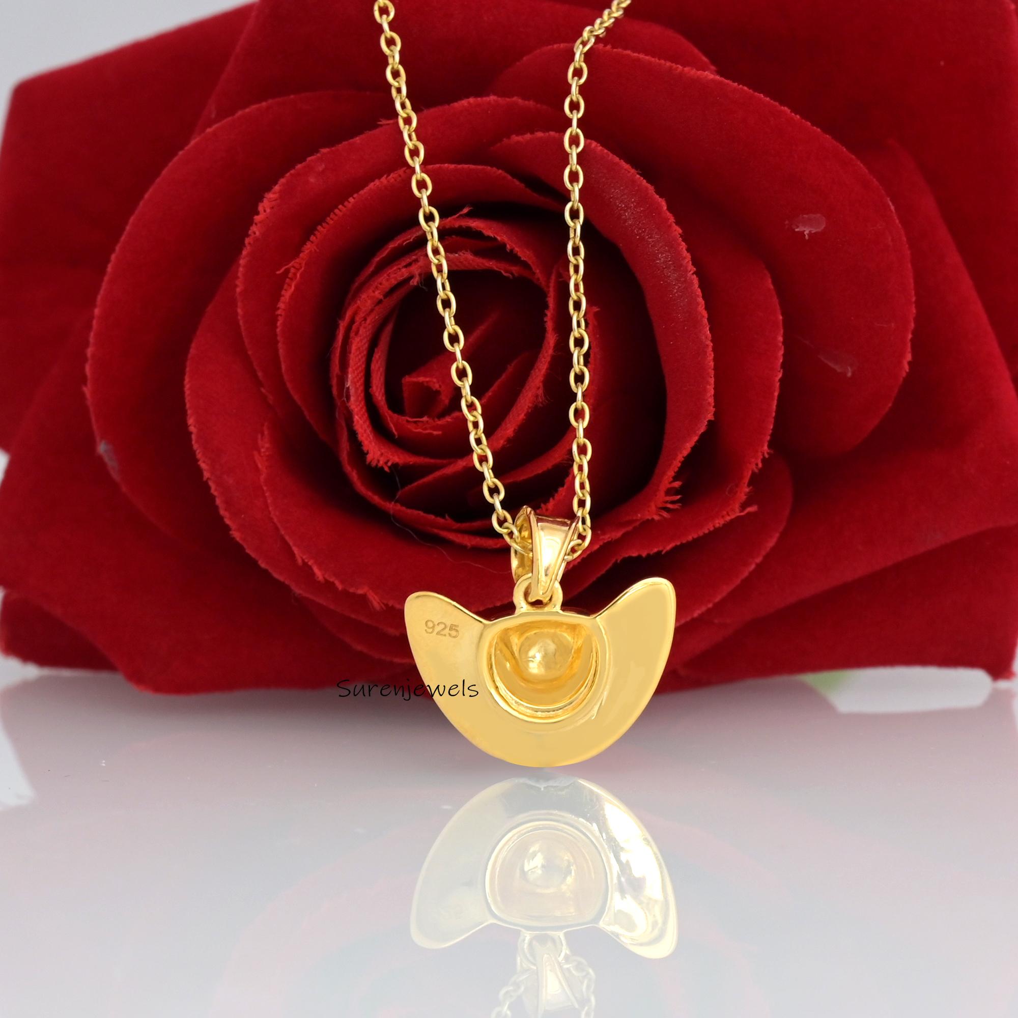 14k Gold 3D Cowboy Hat Charm Pendant (20mm) - View 3 - Suren Jewels | SKU: SJP3371