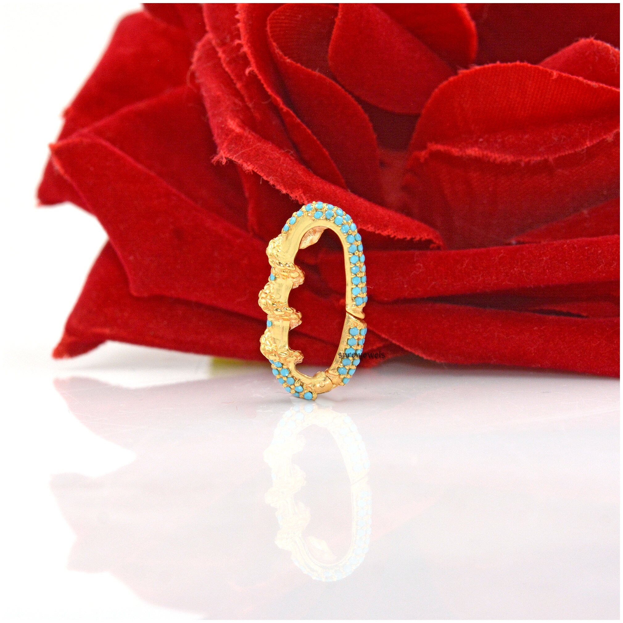 Diamond Snake Charm 14k Gold Enhancer - View 7 - Suren Jewels | SKU: SJP1136-SLRHYGRU-22M