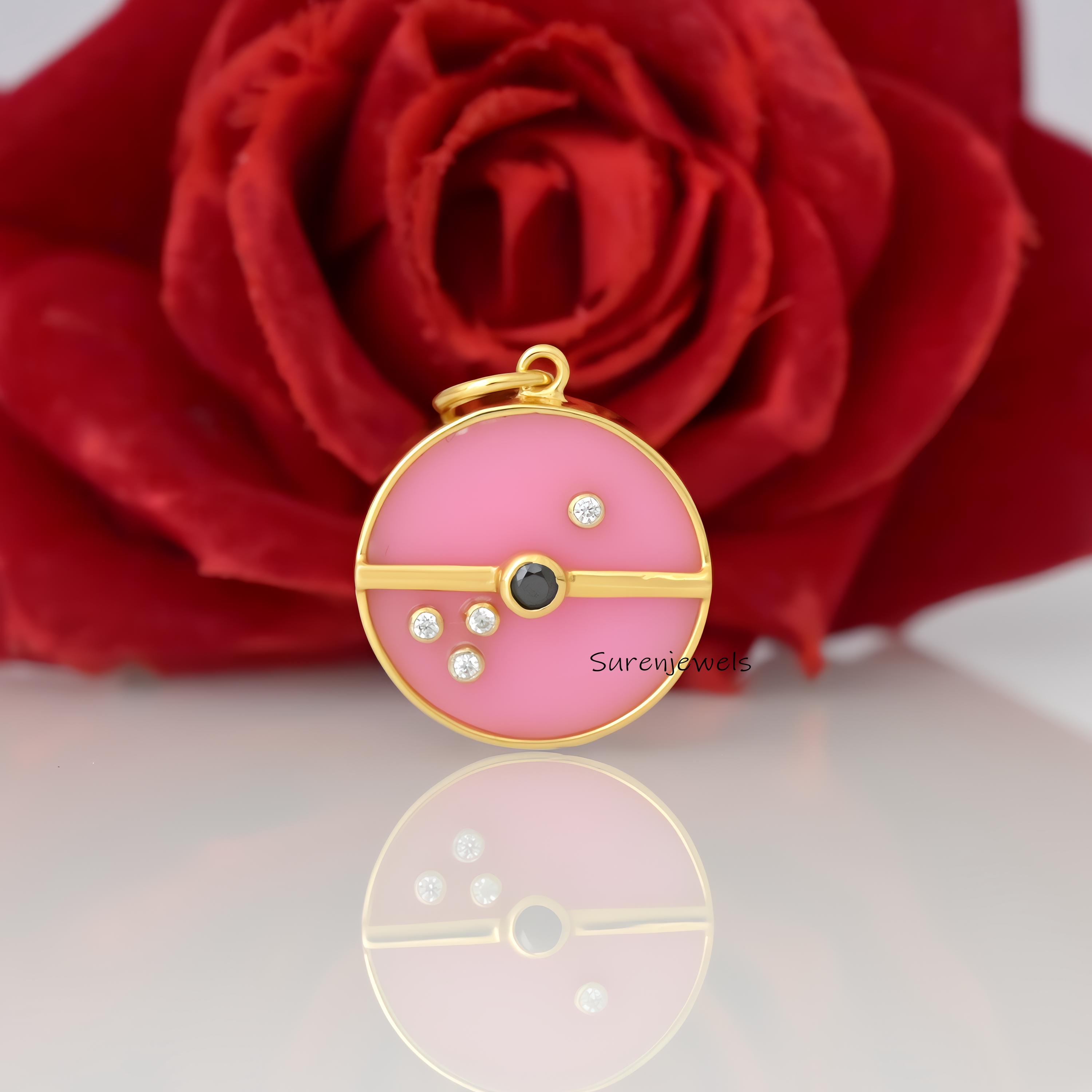 Handmade Gemstone Compass Pendant, Designer Style - View 3 - Suren Jewels | SKU: SJP4859-SLYGBOMG-25M