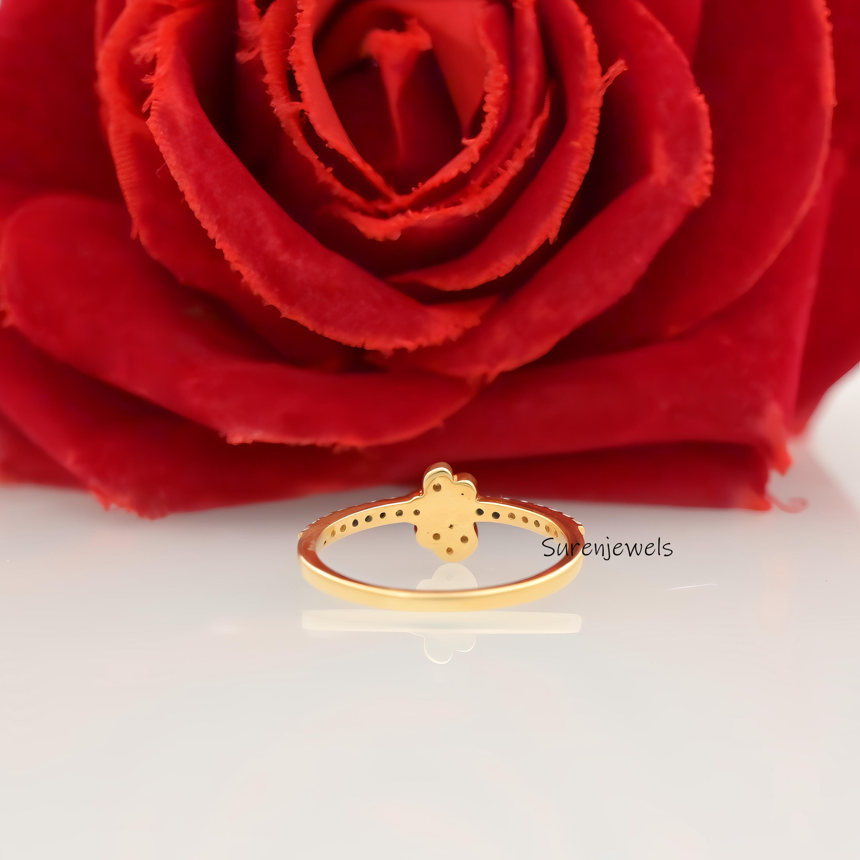 14K Gold Paw Print Ring: CZ Pet Lover Ring - View 4 - Suren Jewels | SKU: SJR2804-SLYGBSP-US-5