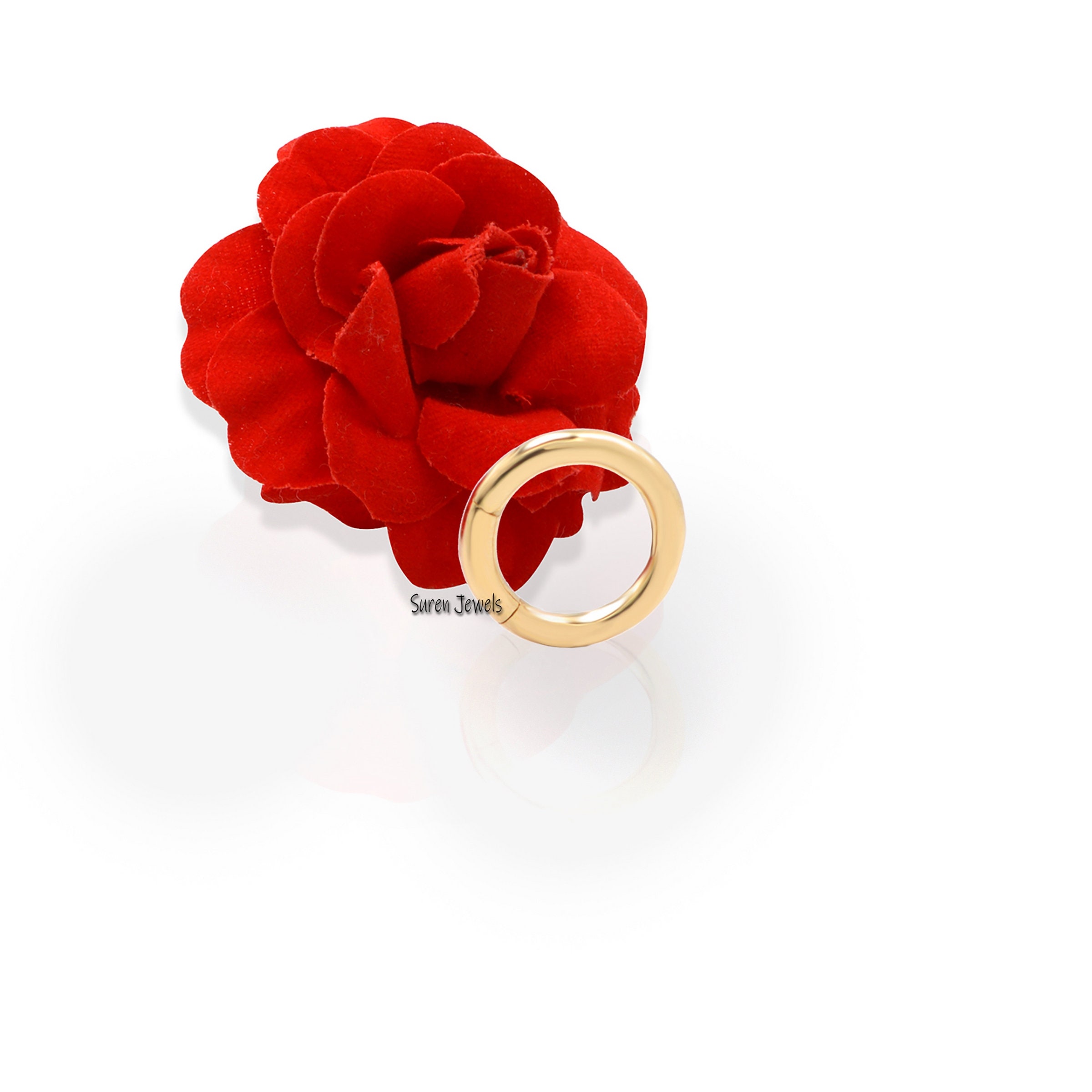 9k Gold Circle Charm Holder: Enhancer Connector (10mm) - View 4 - Suren Jewels | SKU: SJP482-9KYG-10M