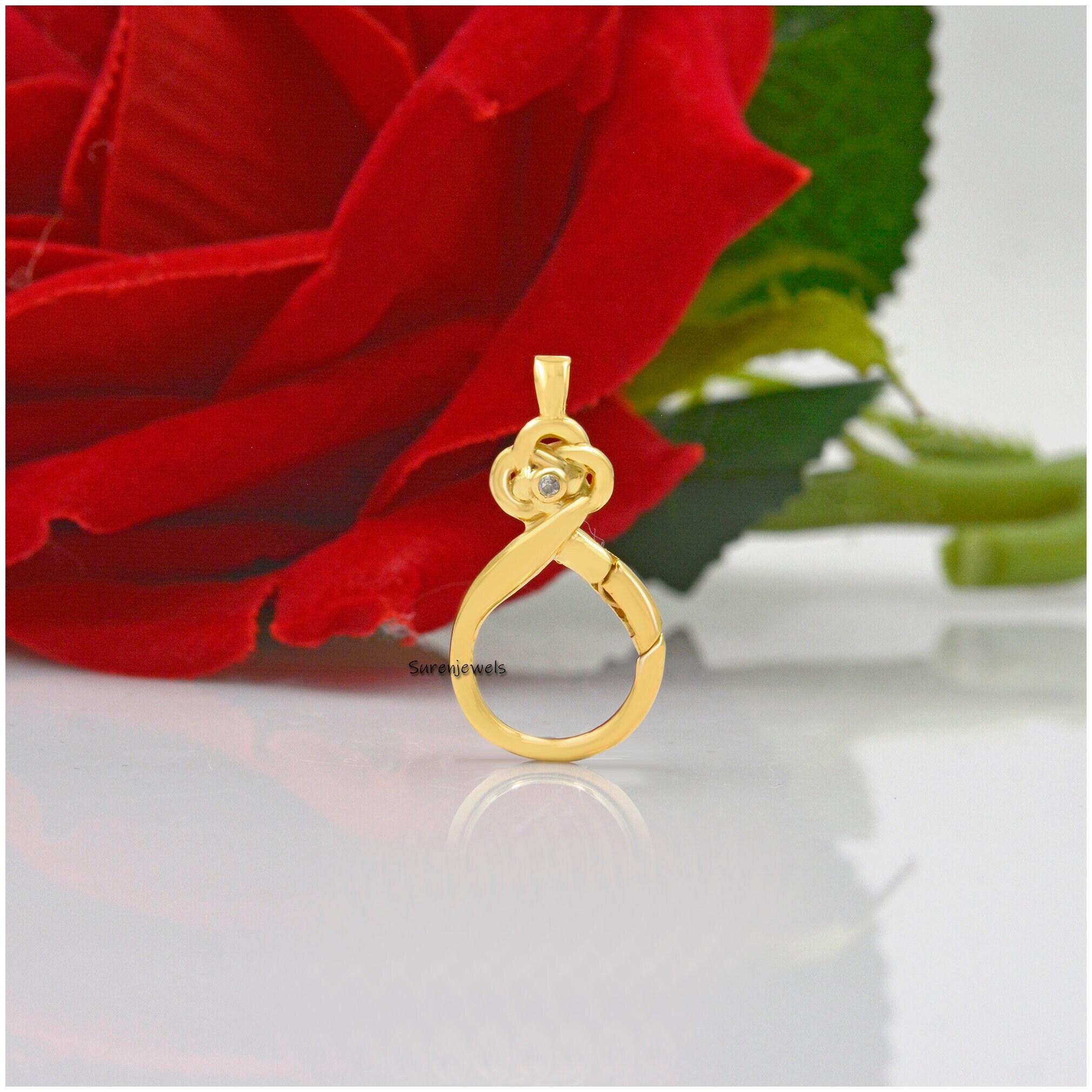 Handmade 14K Gold Diamond Charm Holder Pendant - View 3 - Suren Jewels | SKU: SJP1113-SLNSDI-25M