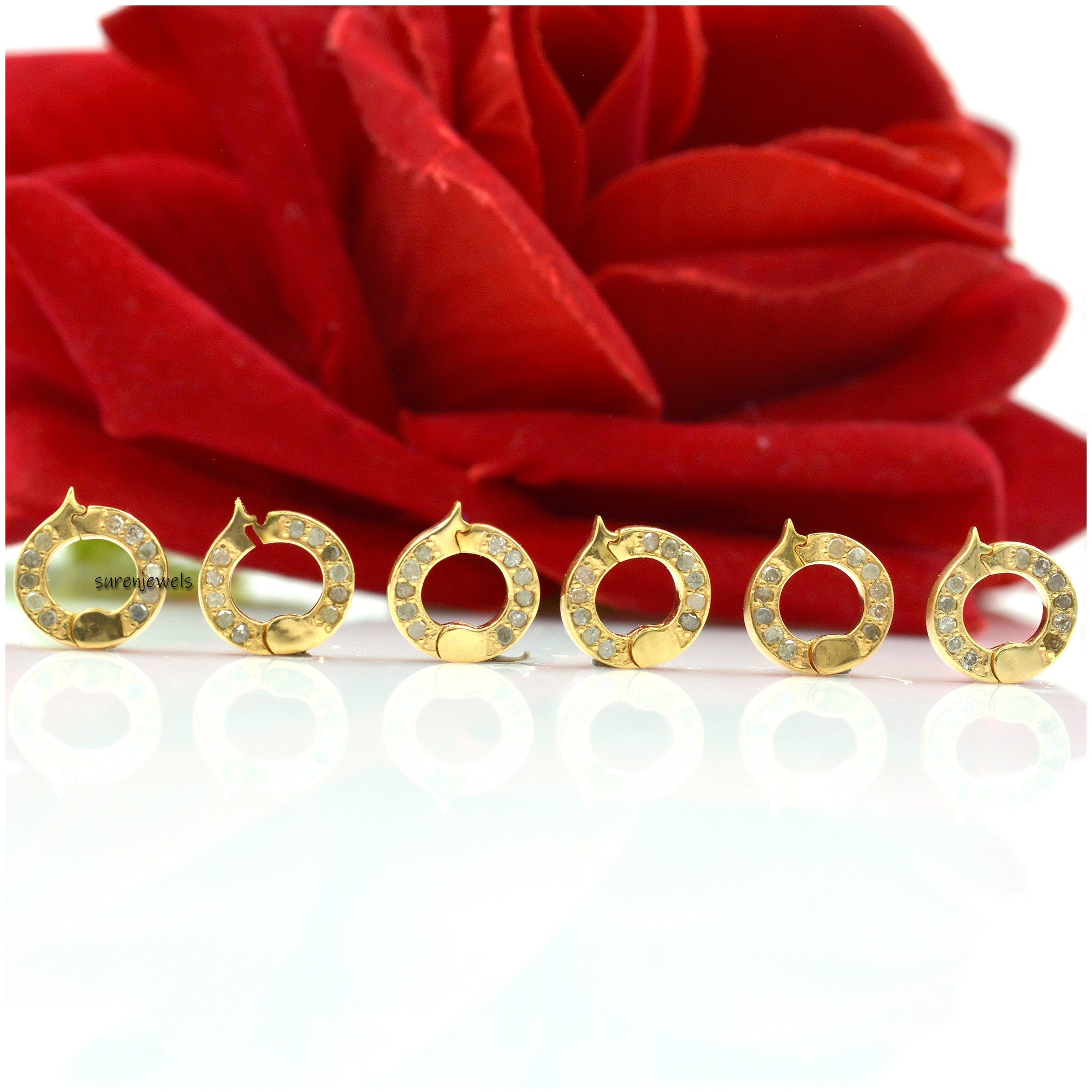 925 Silver Diamond Enhancer Lock Charm: Handmade Necklace Jewelry - View 4 - Suren Jewels | SKU: SJP943-SLYGDI