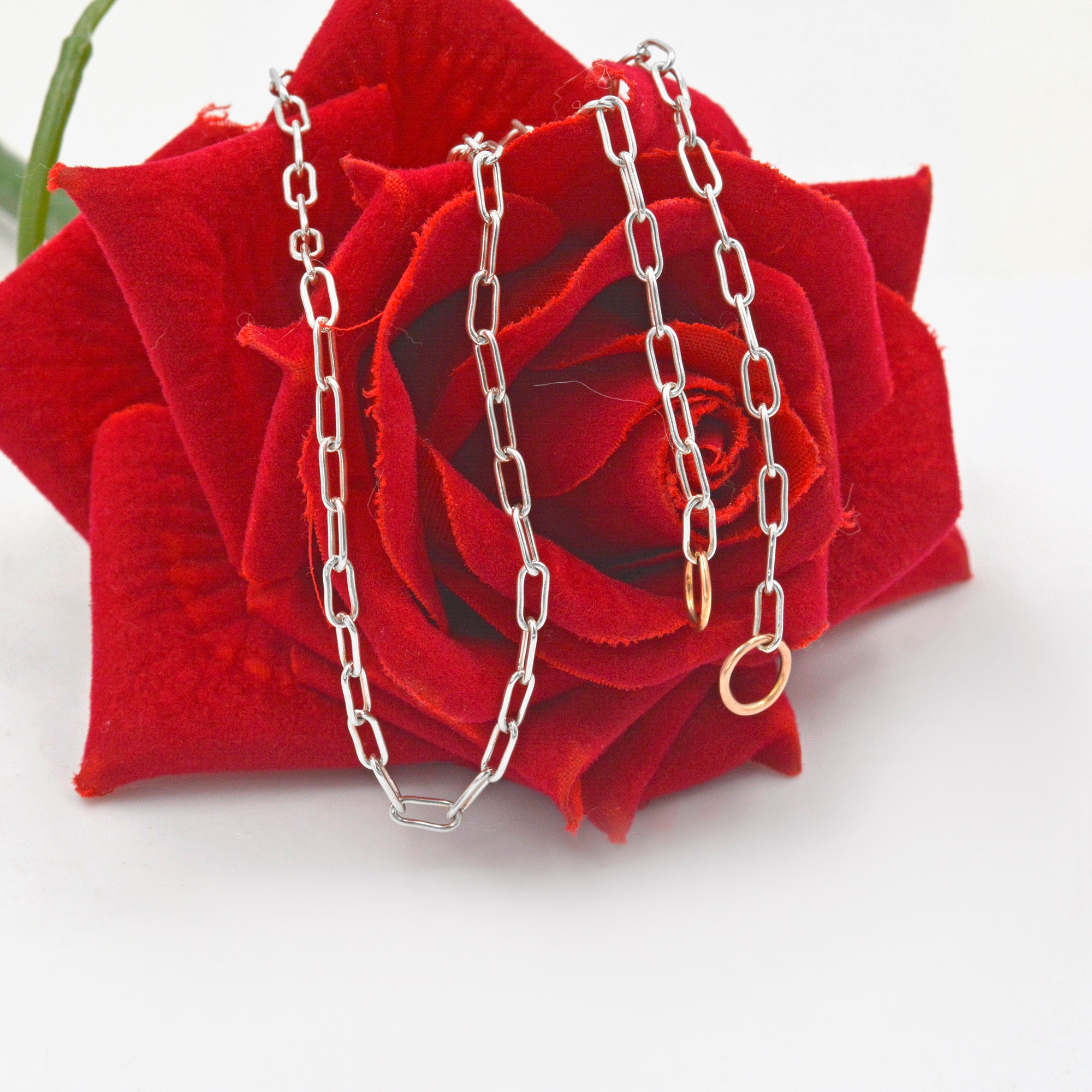 925 Sterling Silver Carabiner Lock Chain Necklace - View 2 - Suren Jewels | SKU: G6-SLNSYG-6.6M-16I