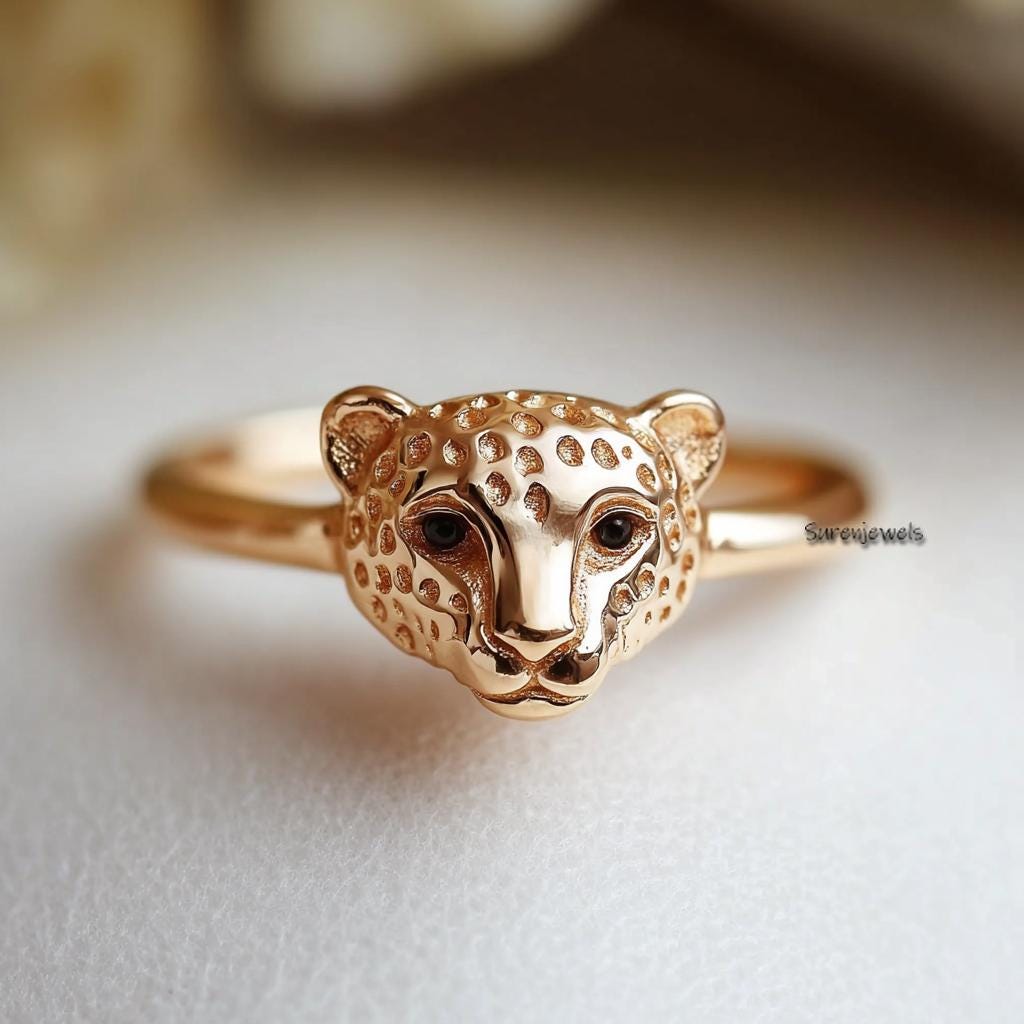 925 Silver Panther Head Ring Jewelry - Suren Jewels | SKU: SJR2962-SLYGBKCZ-US-7