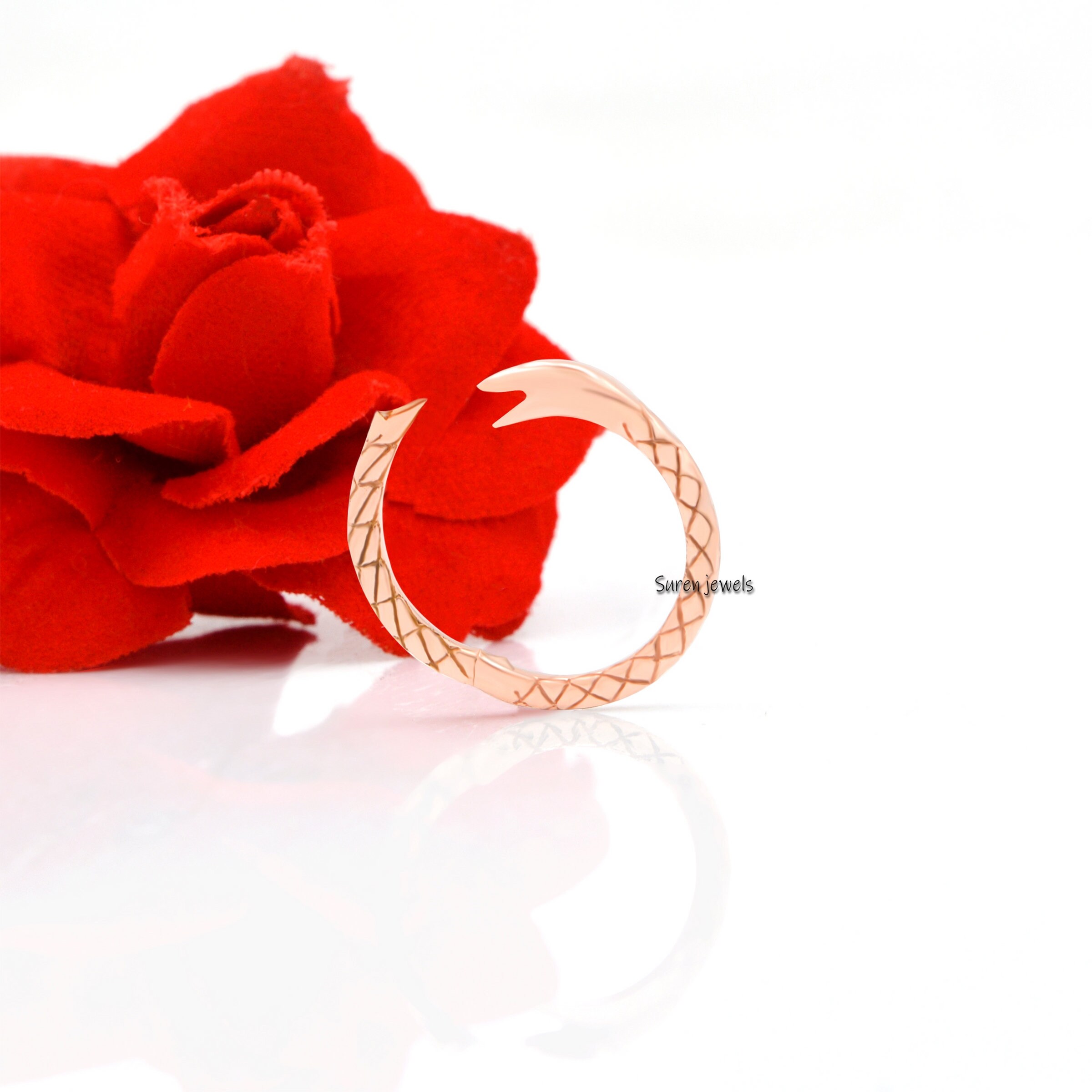 14k Emerald Snake Charm Clip: Gold Ouroboros Enhancer - View 6 - Suren Jewels | SKU: SJP88-SLYGDI