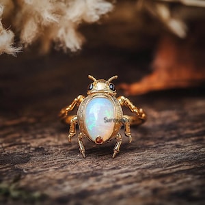14k Gold Sacred Scarab Gemstone Ring, Gold Scarab Beetle Ring, Egyptian Scarab Ring Gold, Egyptian Scarab Beetle Ring,. Gemstone Scarab Ring
