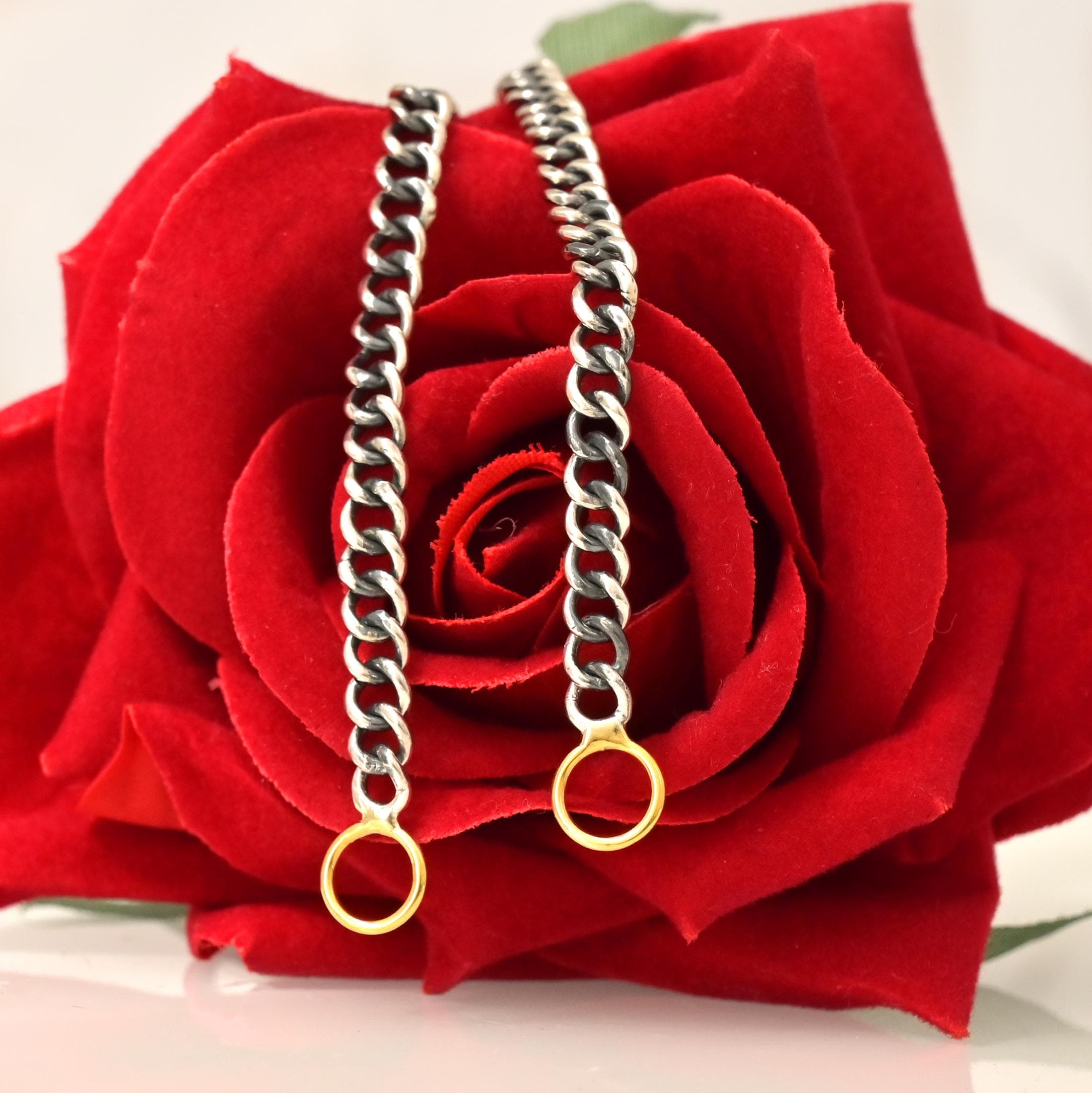 Oxidized 925 Silver Chain: Vintage Carabiner Lock Necklace - Suren Jewels | SKU: G81-SLOXYG-26I