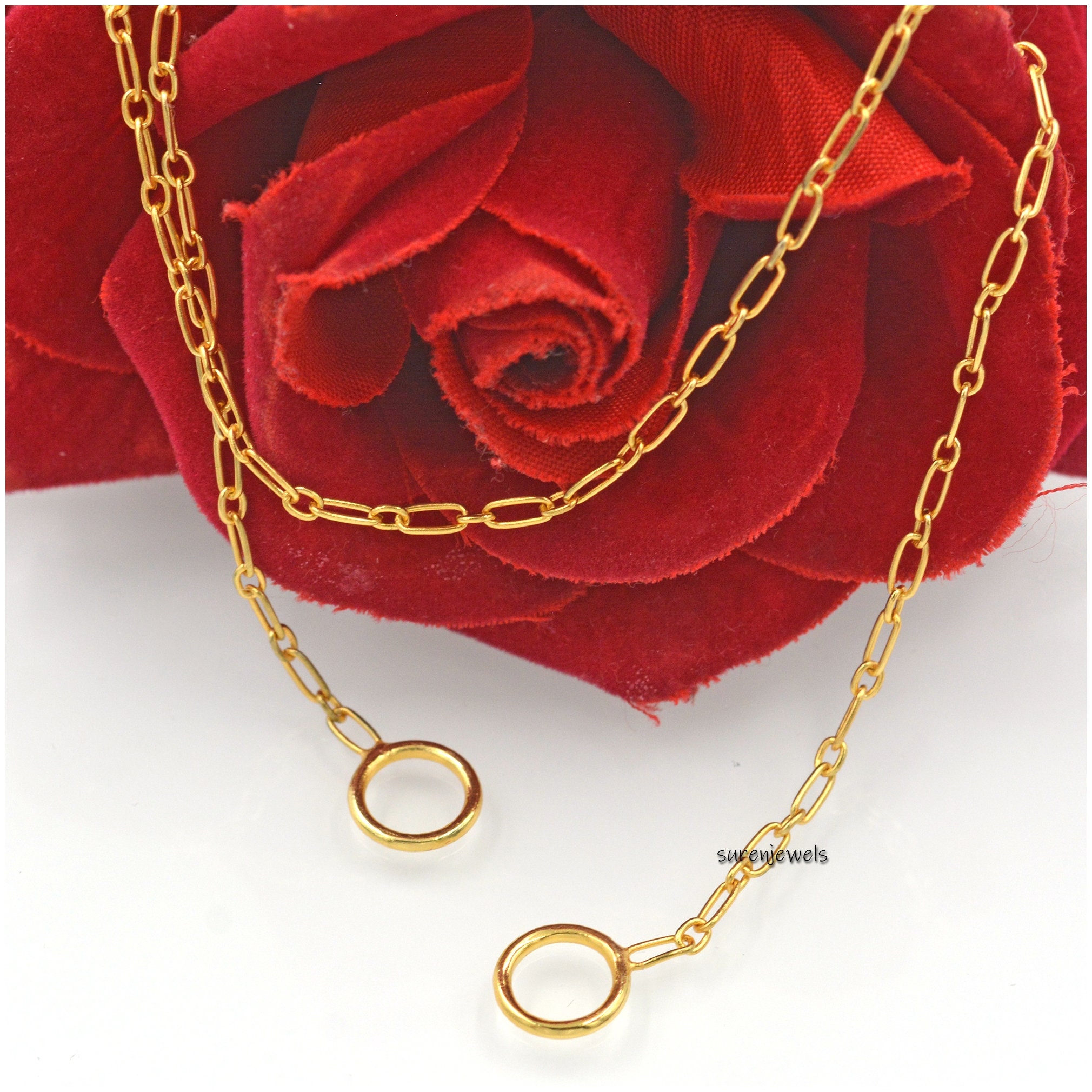 Oxidized Sterling Silver Carabiner Necklace: Handmade Curb Chain - View 7 - Suren Jewels | SKU: G15