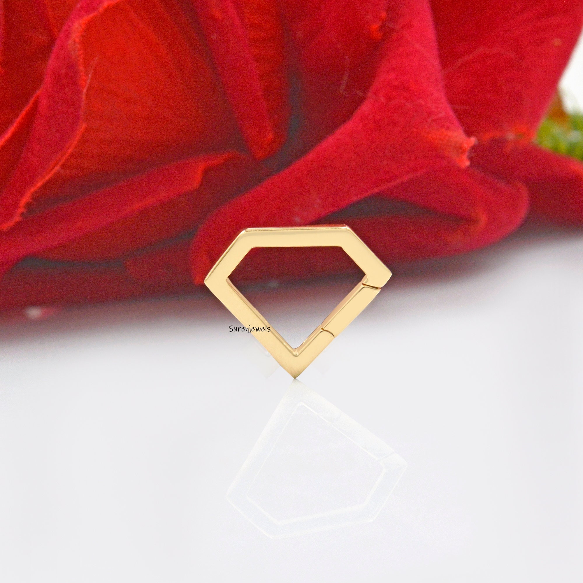 14K Gold Diamond Charm Connector: Openable Link Enhancer - View 4 - Suren Jewels | SKU: SJP638-