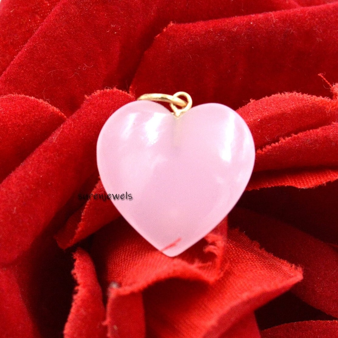14K Gold Gemstone Heart Charm: Carved Coral, Malachite, Opal Pendant - View 2 - Suren Jewels | SKU: SJP1731-SLYGCLQ