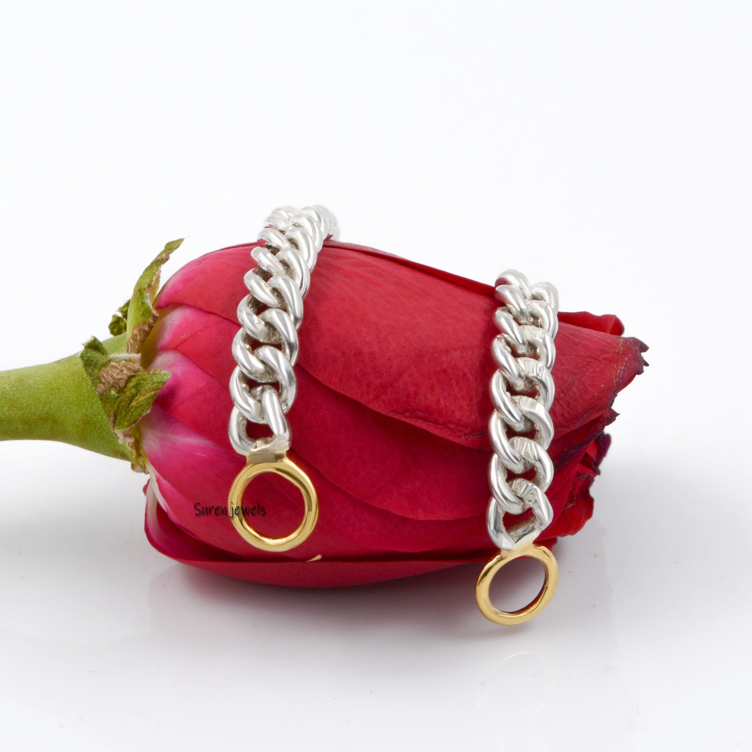 5mm Curb Chain Bracelet Jewelry - View 2 - Suren Jewels | SKU: SJA531-SLNSYG-7I