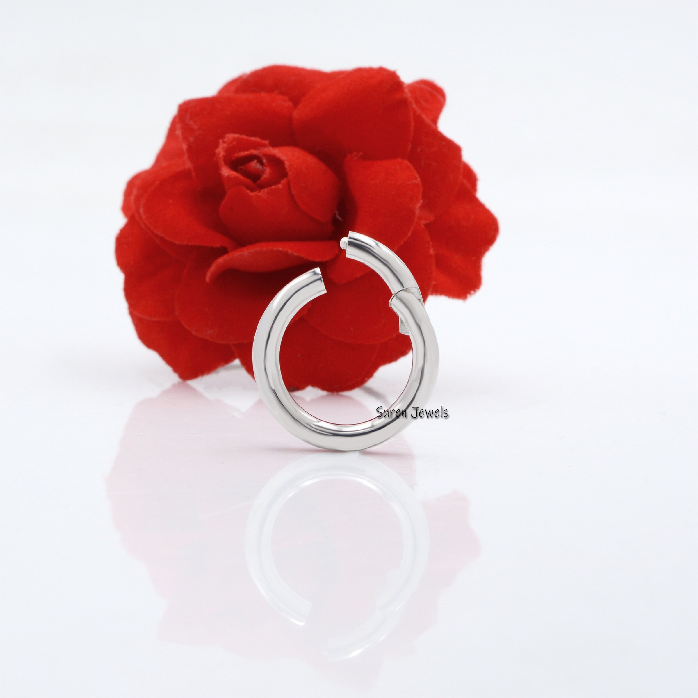 14K Yellow Gold Round Charm Enhancer - Handmade Gold Link - View 5 - Suren Jewels | SKU: SJP482-SLYG-20M