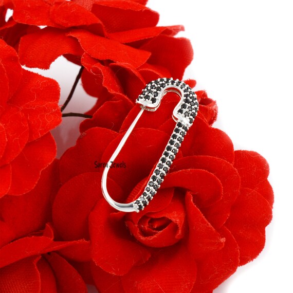 Diamond Safety Pin Pendant Safety Pin Charm Holder Safety Etsy