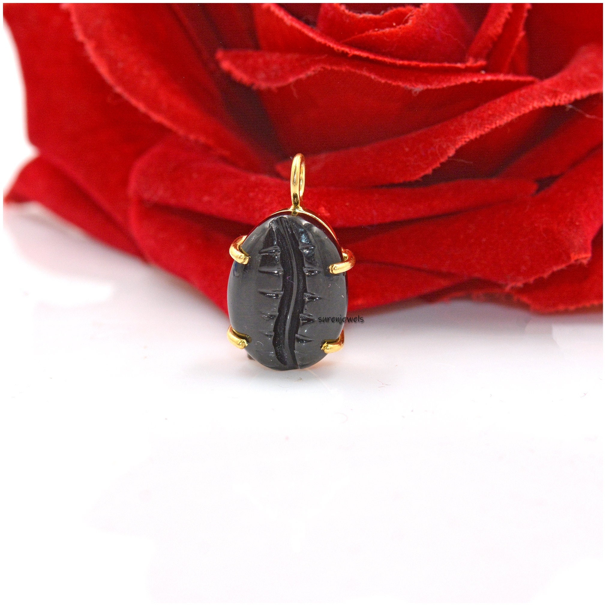 Gemstone Shell Pendant: 925 Silver Kodi Charm - Suren Jewels | SKU: SJP1392