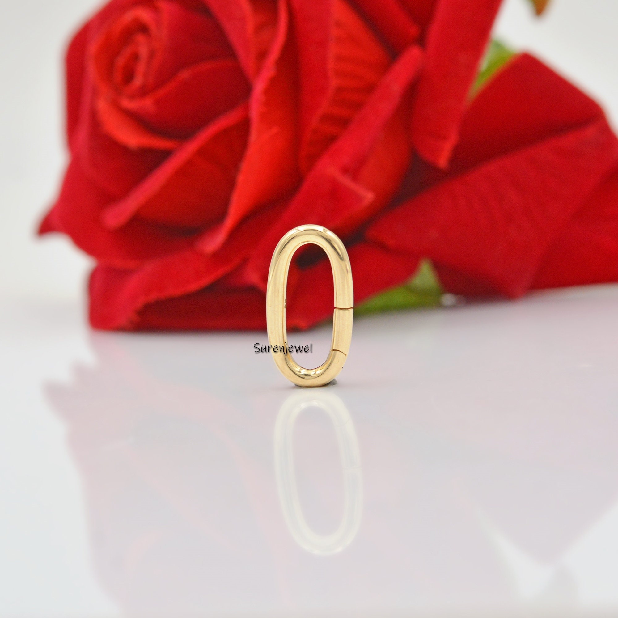 925 Silver Oval Charm holder Pendant, Charm Enhancer lock - View 2 - Suren Jewels | SKU: SJP75-14KYG