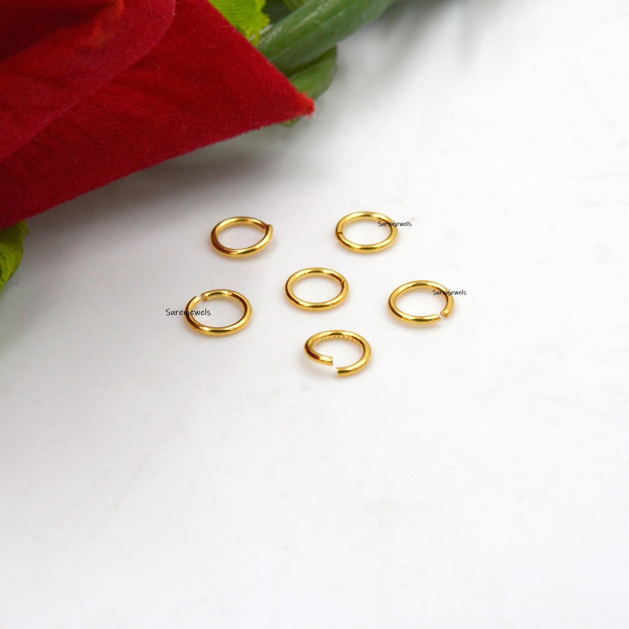 14k Gold Jump Ring Lock: Charm Holder Connector (6mm) - Suren Jewels | SKU: SJL127-14KYG