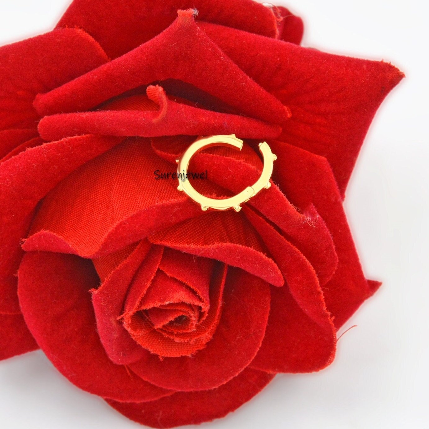14K Gold Circle Charm Enhancer: Ball Charms Holder, Push Clasp - View 3 - Suren Jewels | SKU: SJP448-14KYG-N47-18I