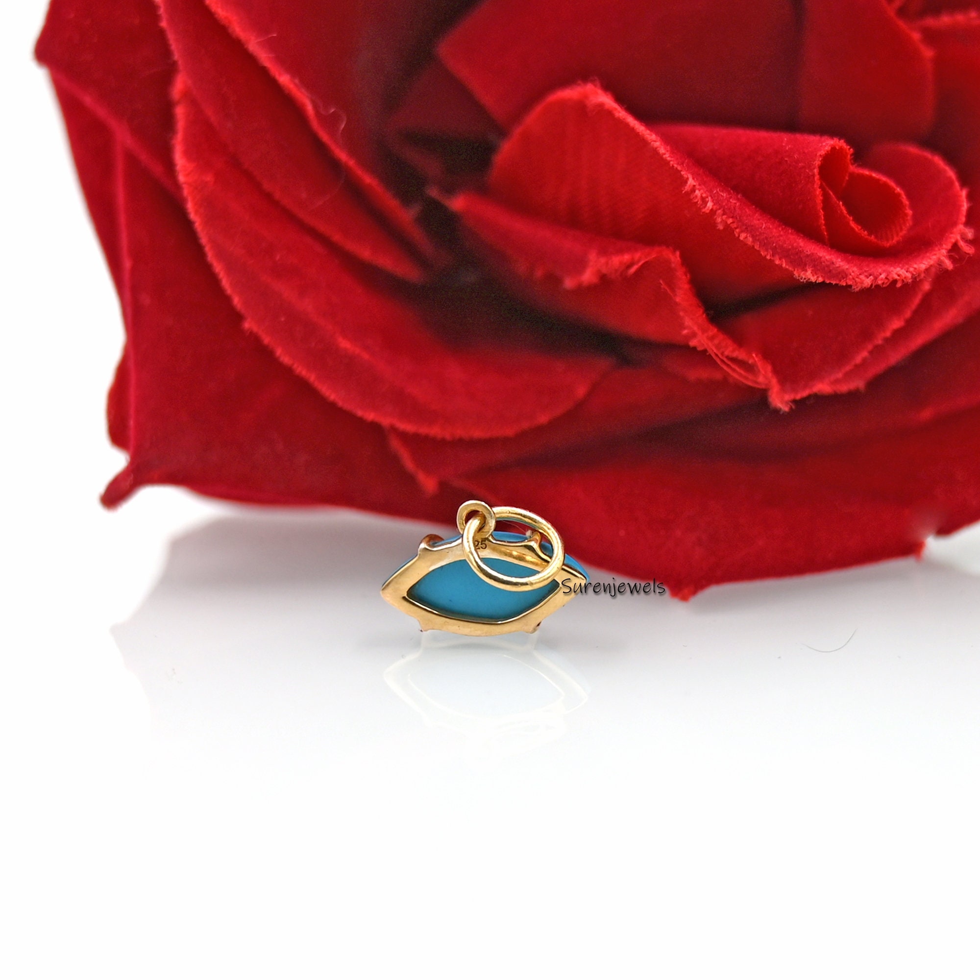 Hand Carved 14k Gold Gemstone Evil Eye Pendant, Carving Jewelry - View 6 - Suren Jewels | SKU: SJP1156